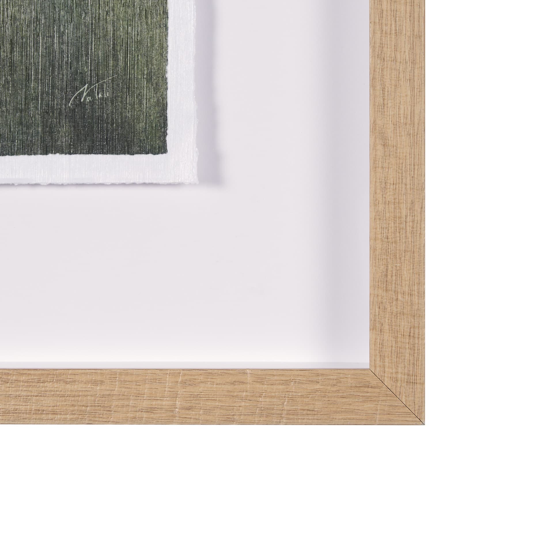 Rolling Fields II Hand Embellished Brown Framed Watercolor Art Print on Paper Mounted with Backing — product photograph