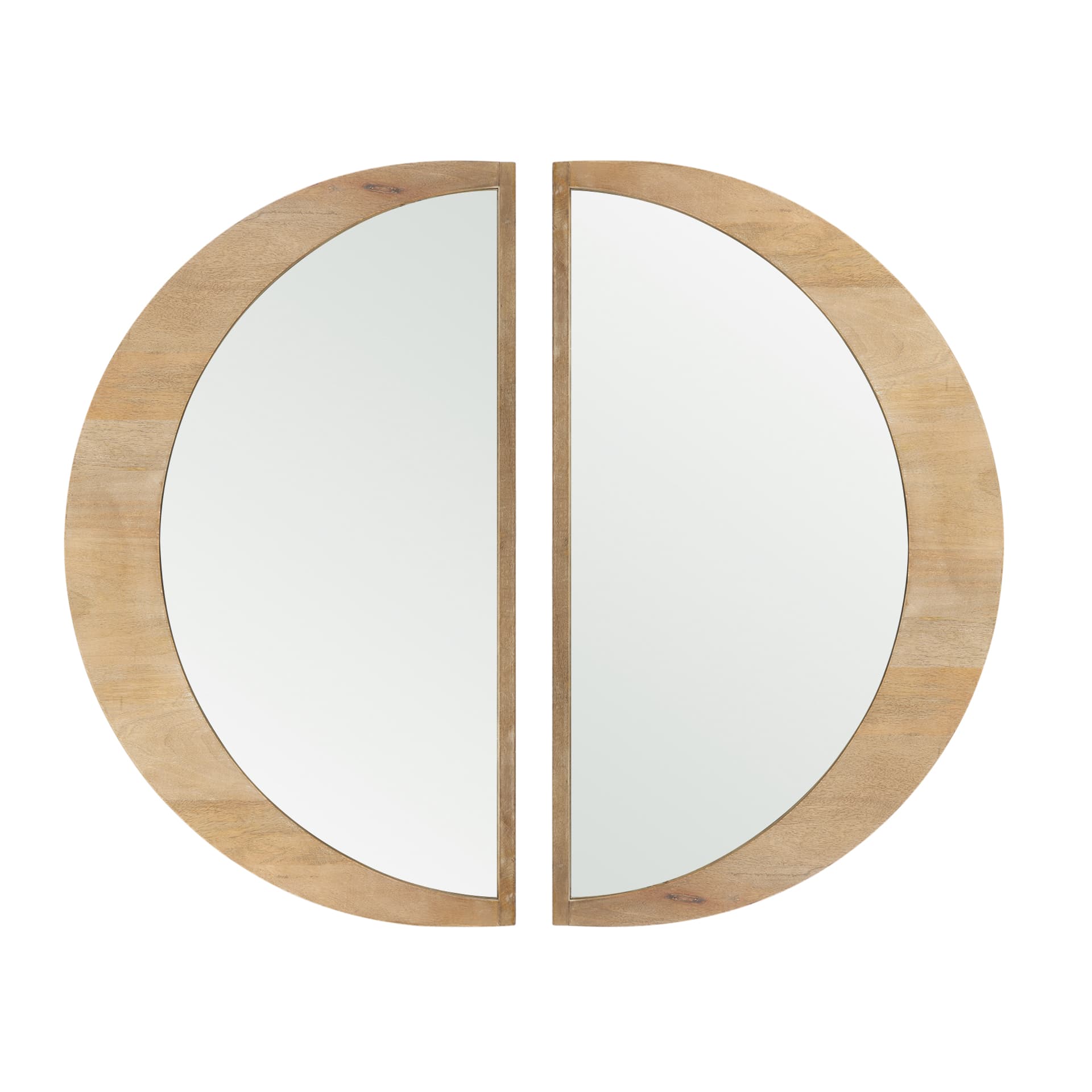 Celeste Light Brown Wood Small Mirror — product photograph