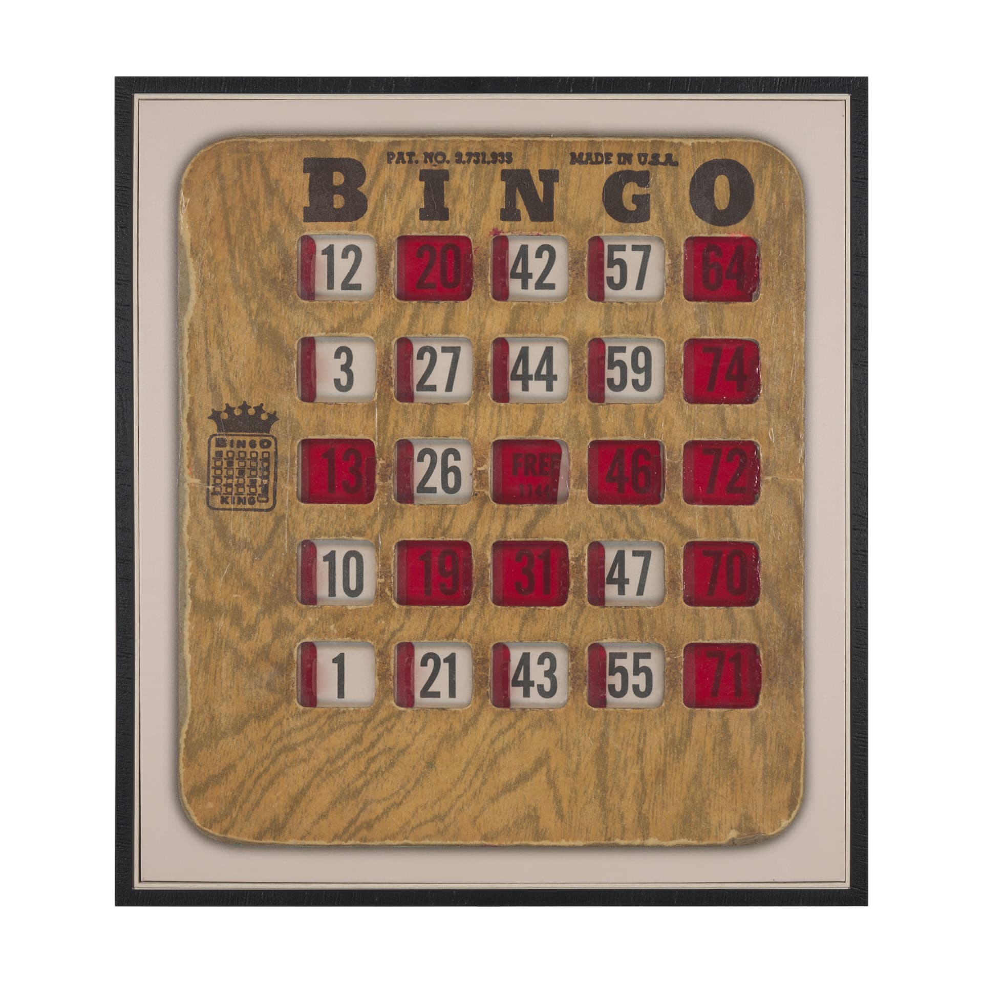 Chasing Numbers III Bingo Card by Mercana Studio a Hand Embellished Textured Framed Canvas — product photograph