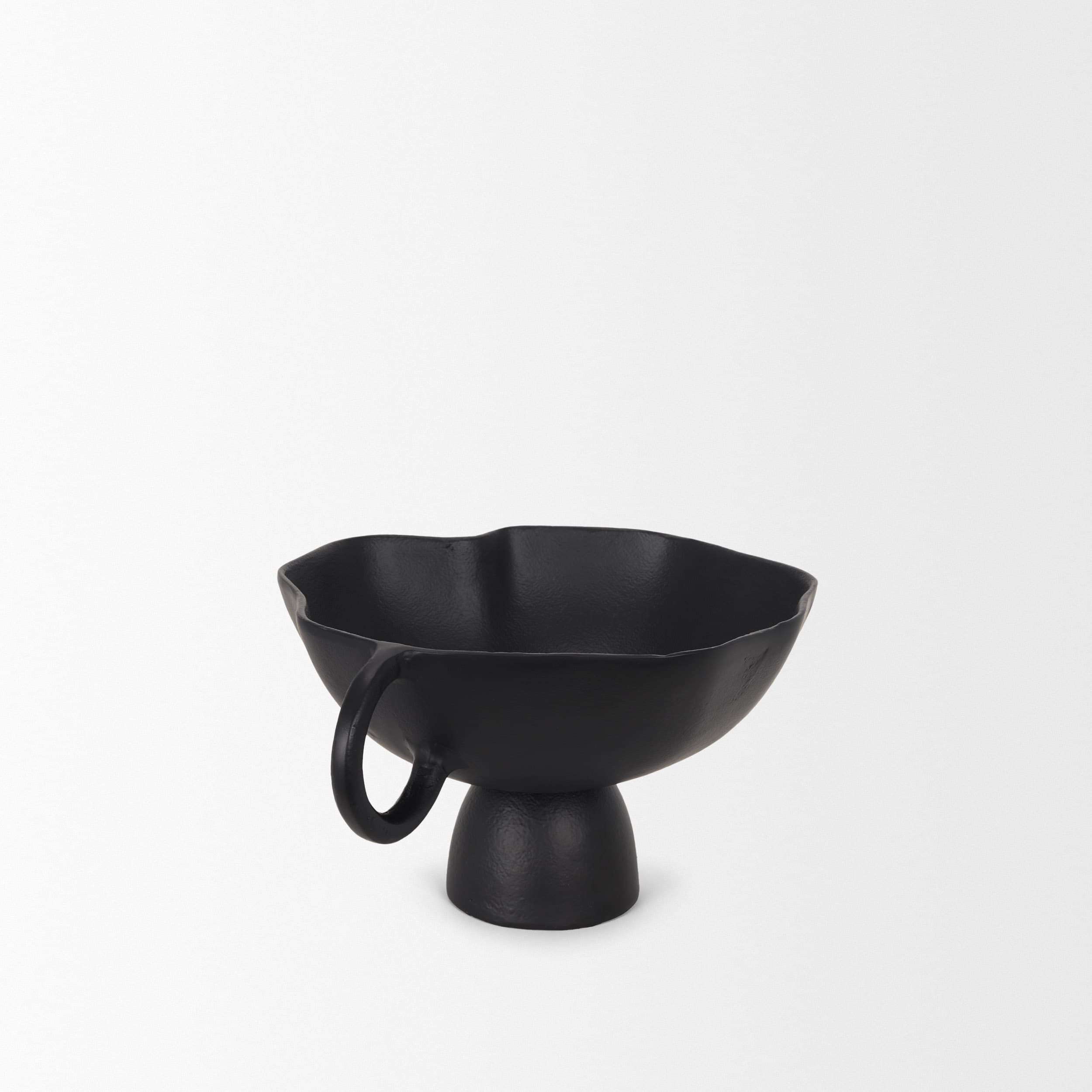 Radka Small Matte Black Metal Decorative Bowl — product photograph