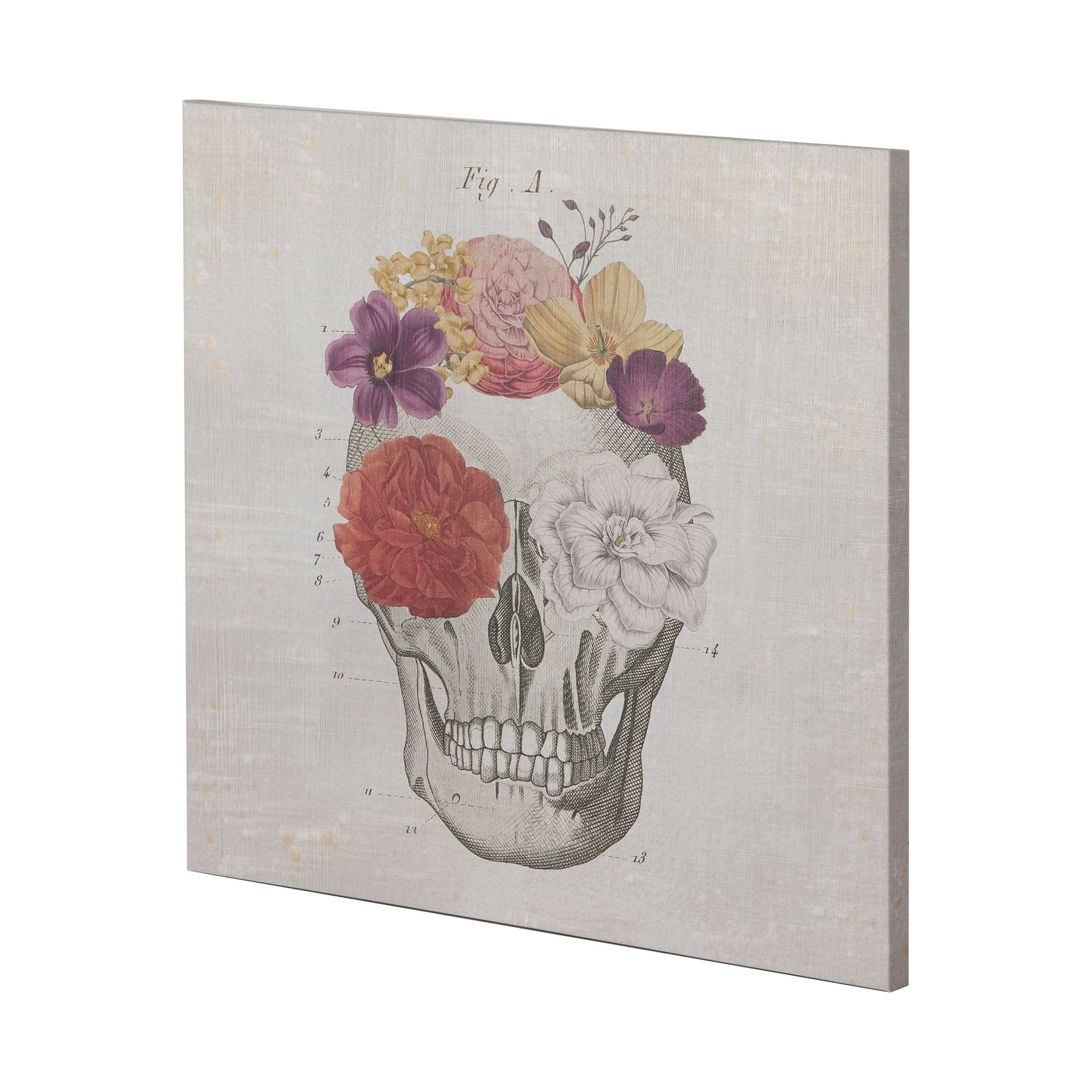 Floral Skull I by Mercana Studio a Hand Embellished Textured Canvas — product photograph