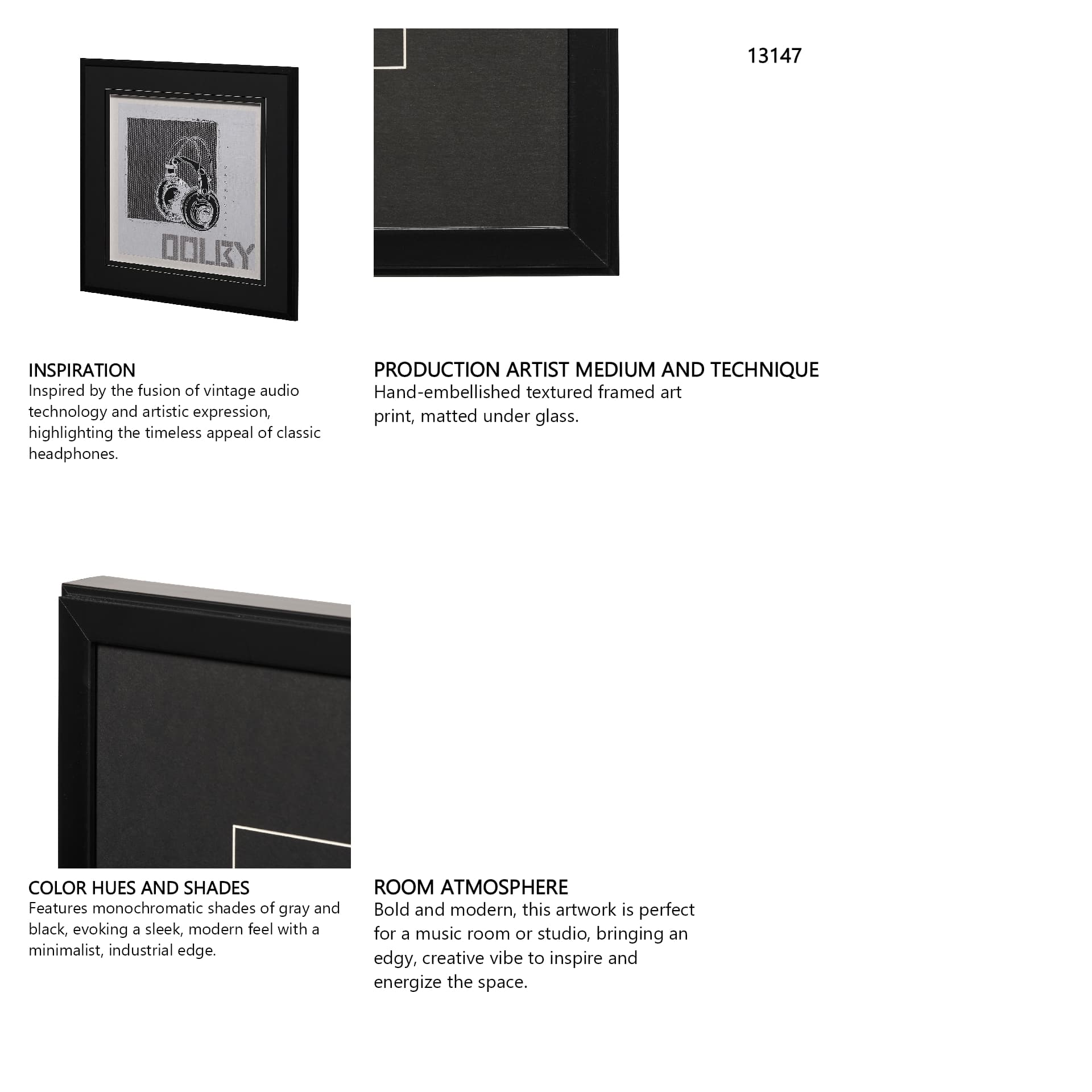 Retro Tone I by Alarm a Hand Embellished Textured Framed Art Print Matted under Glass — in a styled room
