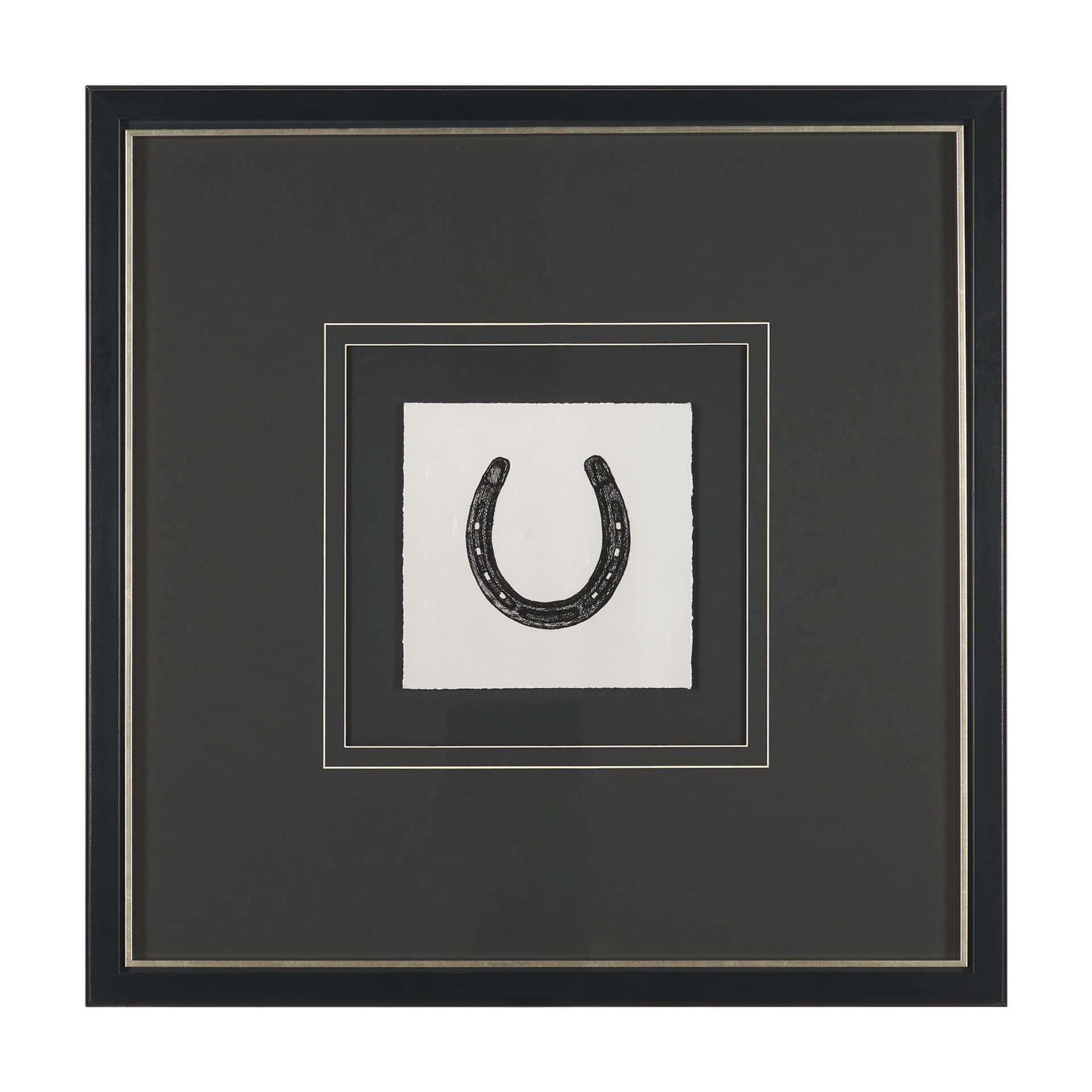 Equestrian Etching III by Mercana Studio Hand-Embellished Textured Framed Artwork Matted under Glass — product photograph