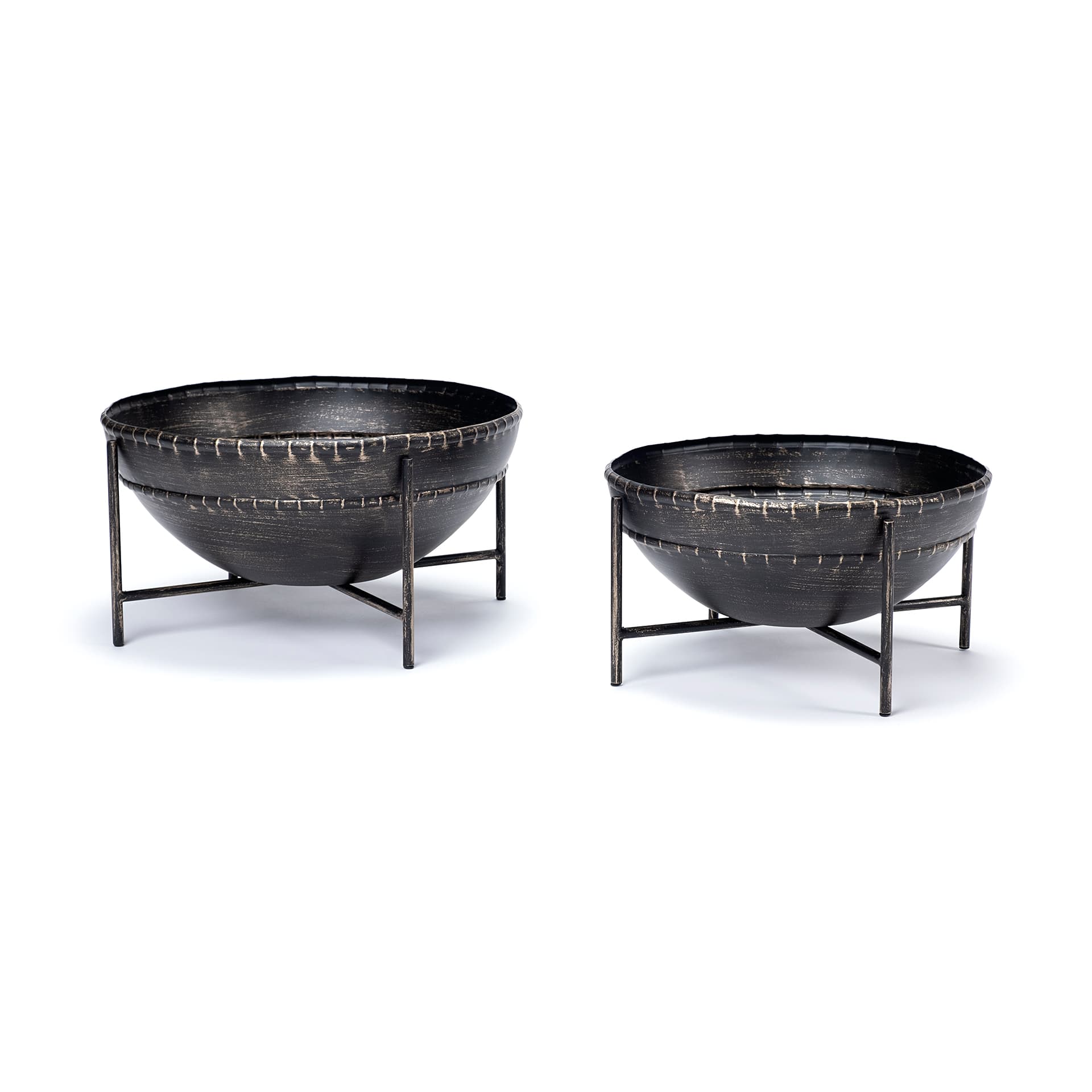 Cauldron (Set of 2) Brown Metal Bowls — product photograph