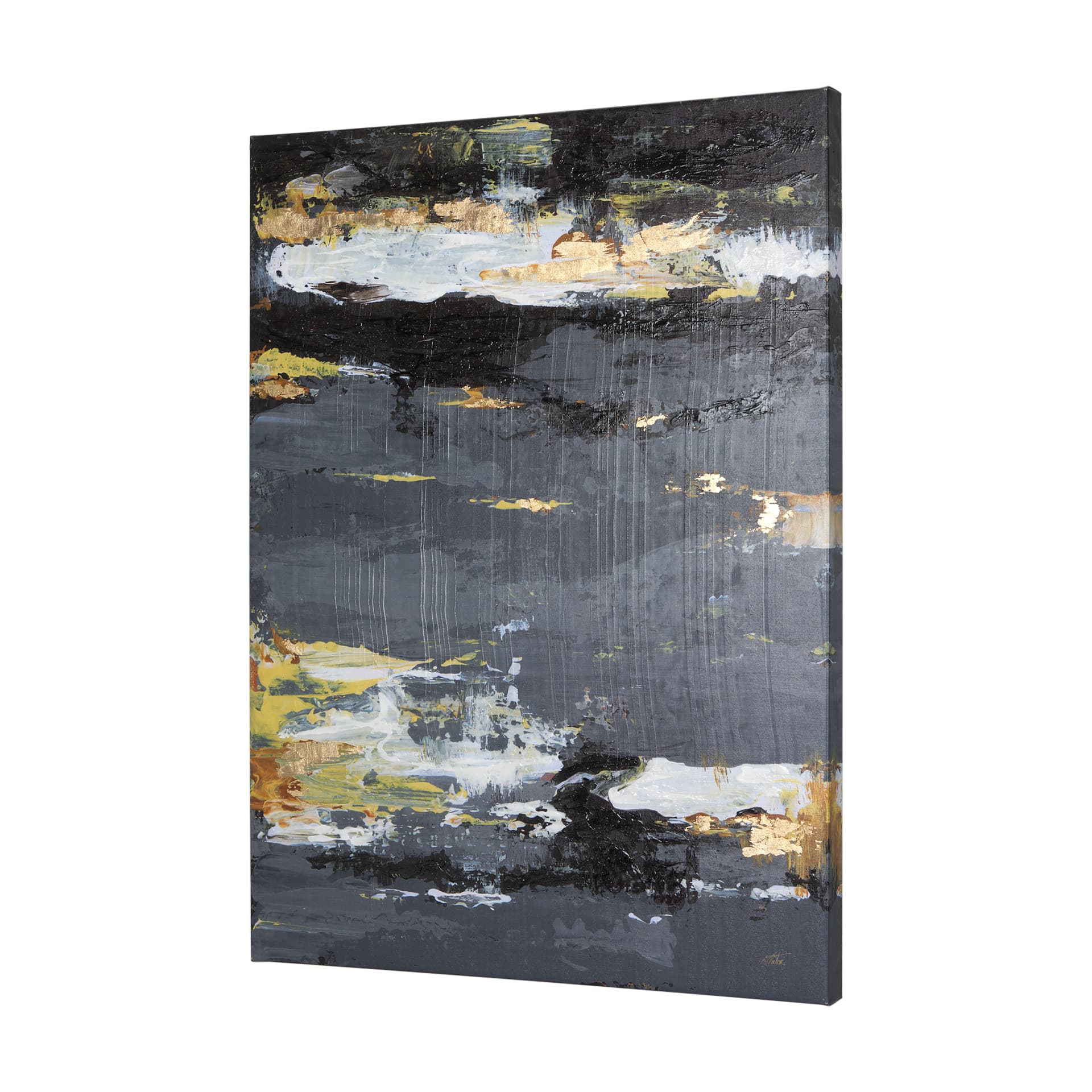 Silver and gold inspiration III by Mercana Studio a Hand Embellished Textured Canvas — product photograph