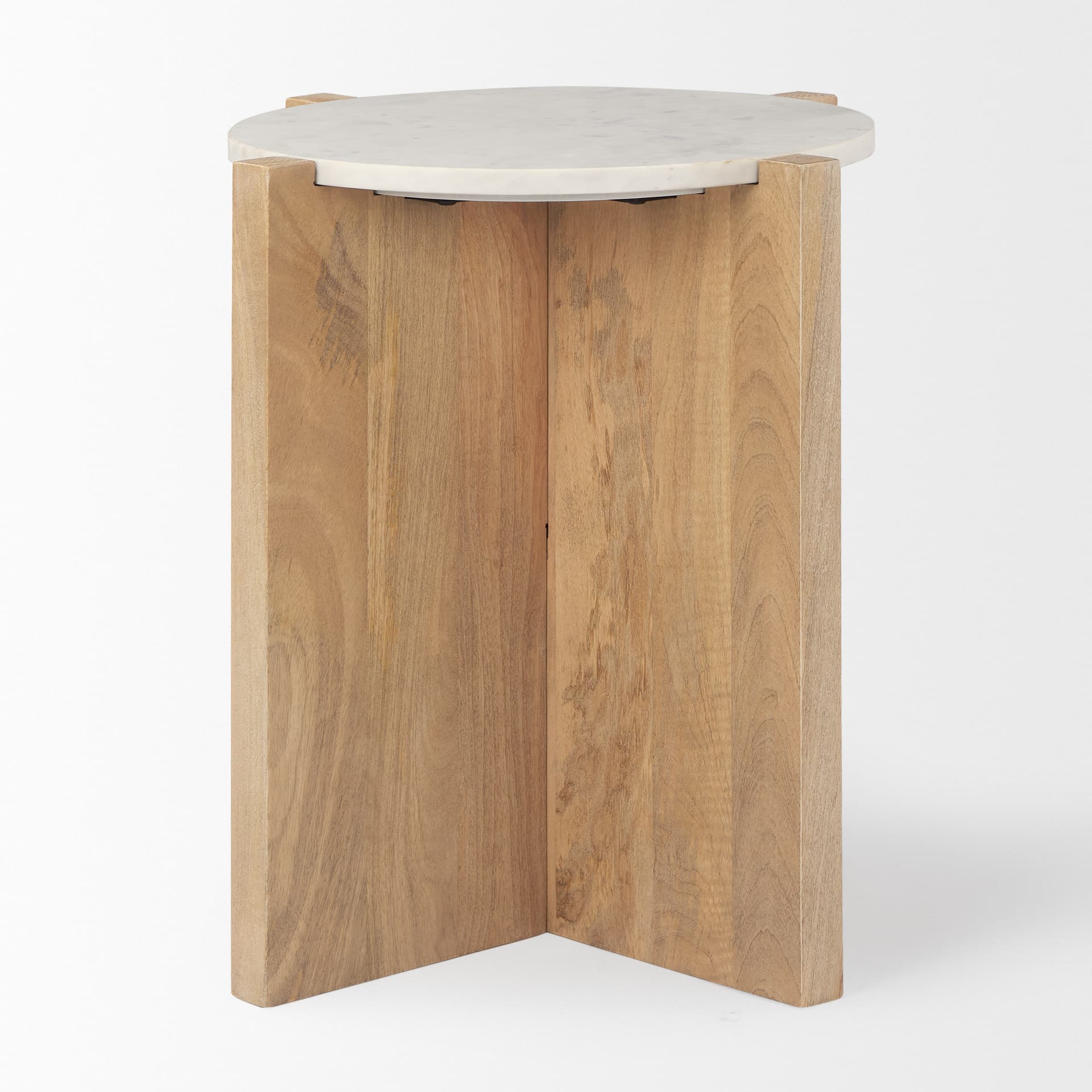 Bianca Wood and Marble Accent Table — product photograph