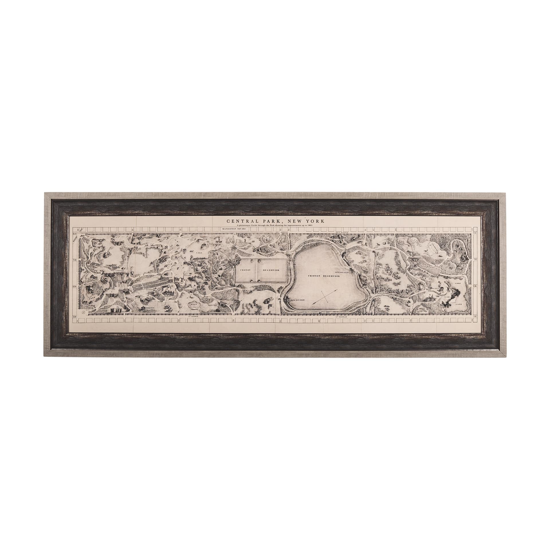 Central Park, New York by Mercana Studio a Hand Embellished Textured Framed Art Print — product photograph