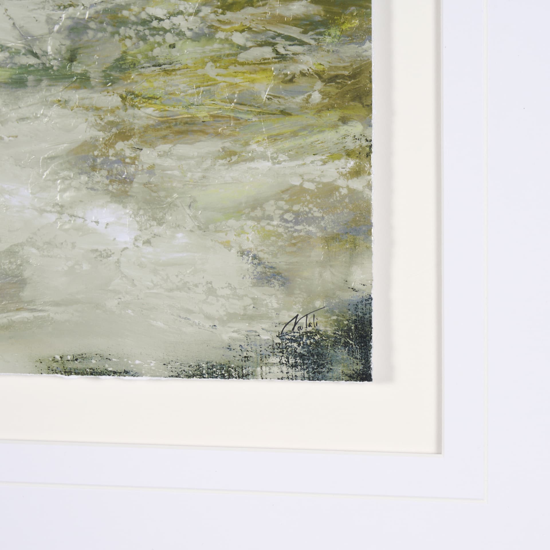 Springs Coming II by Mercana Studio a Hand Embellished Textured Framed Art Print Matted under Glass — product photograph