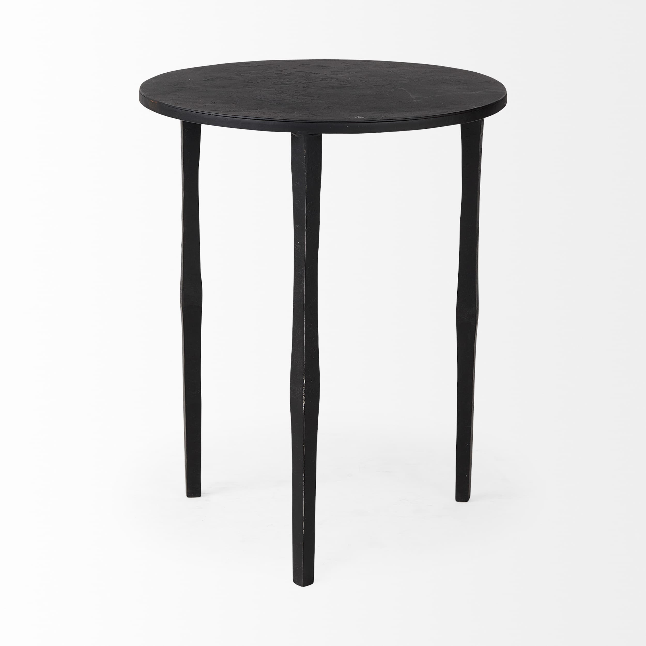 Timothy 16.0L x 16.0W X 20.0H Ebony Black Iron Side Table — product photograph