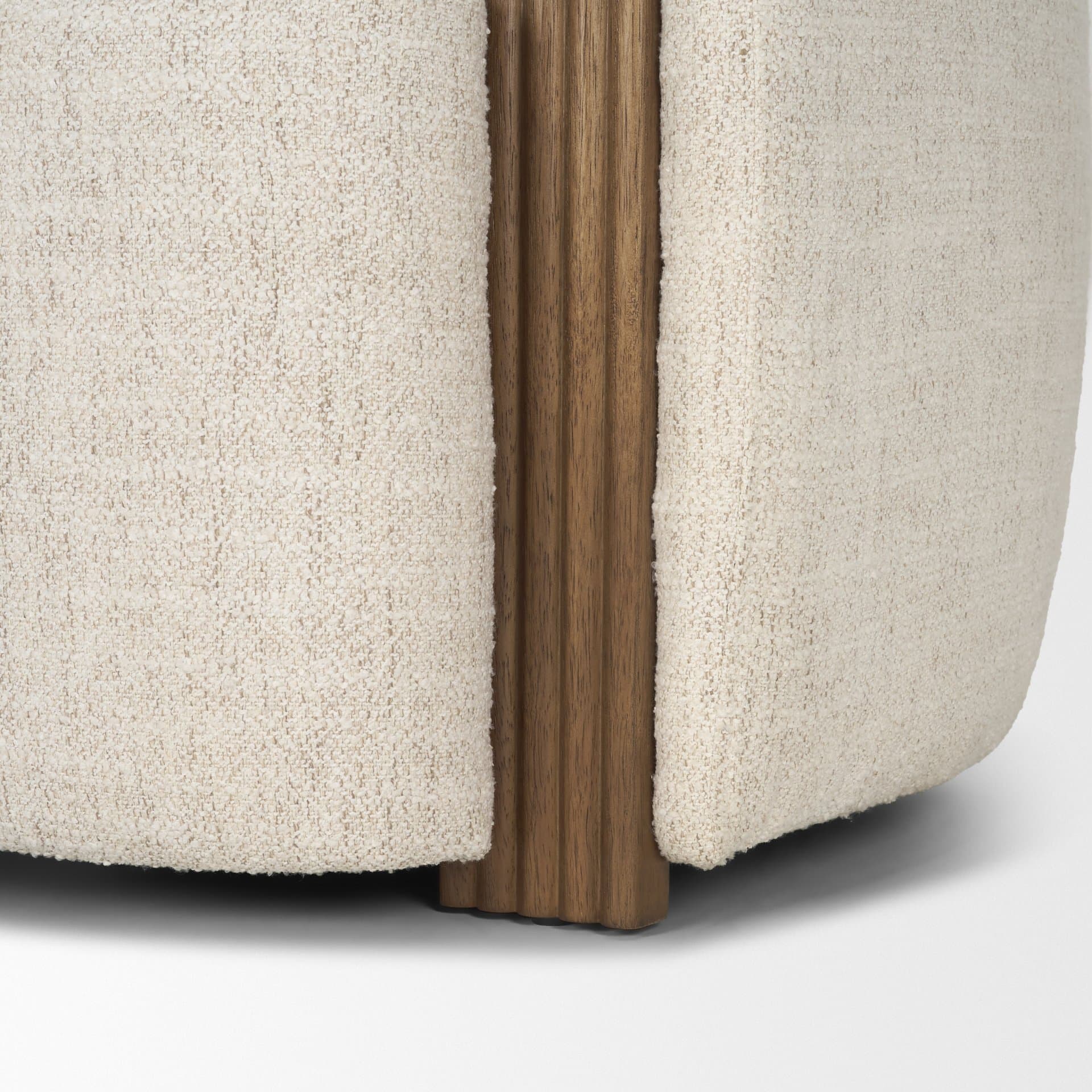 Kornelia Soft Oatmeal Fabric Barrel Accent Chair — product photograph