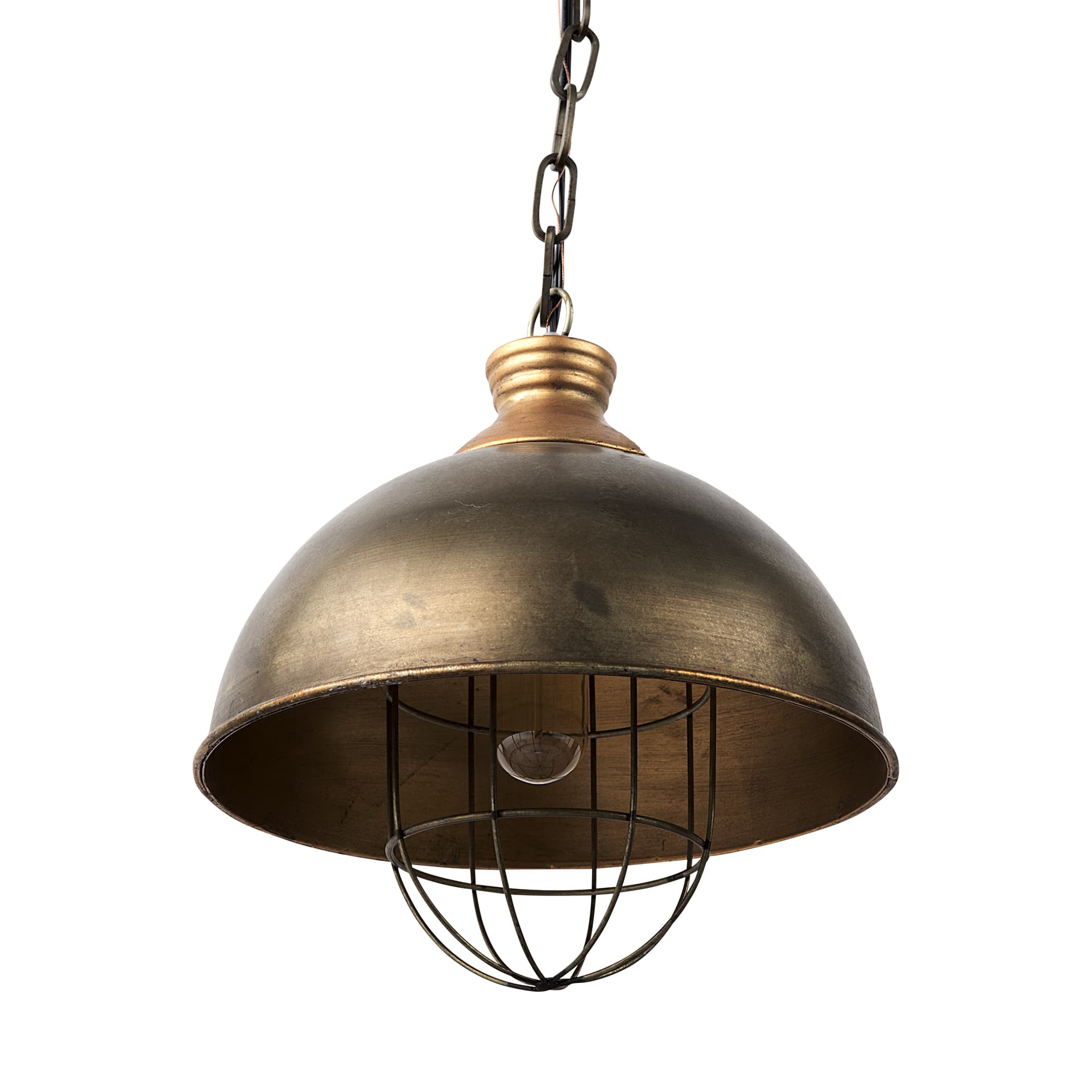 Dawson I 13x13.5 Silver Toned Metal Dome Pendant Light — product photograph