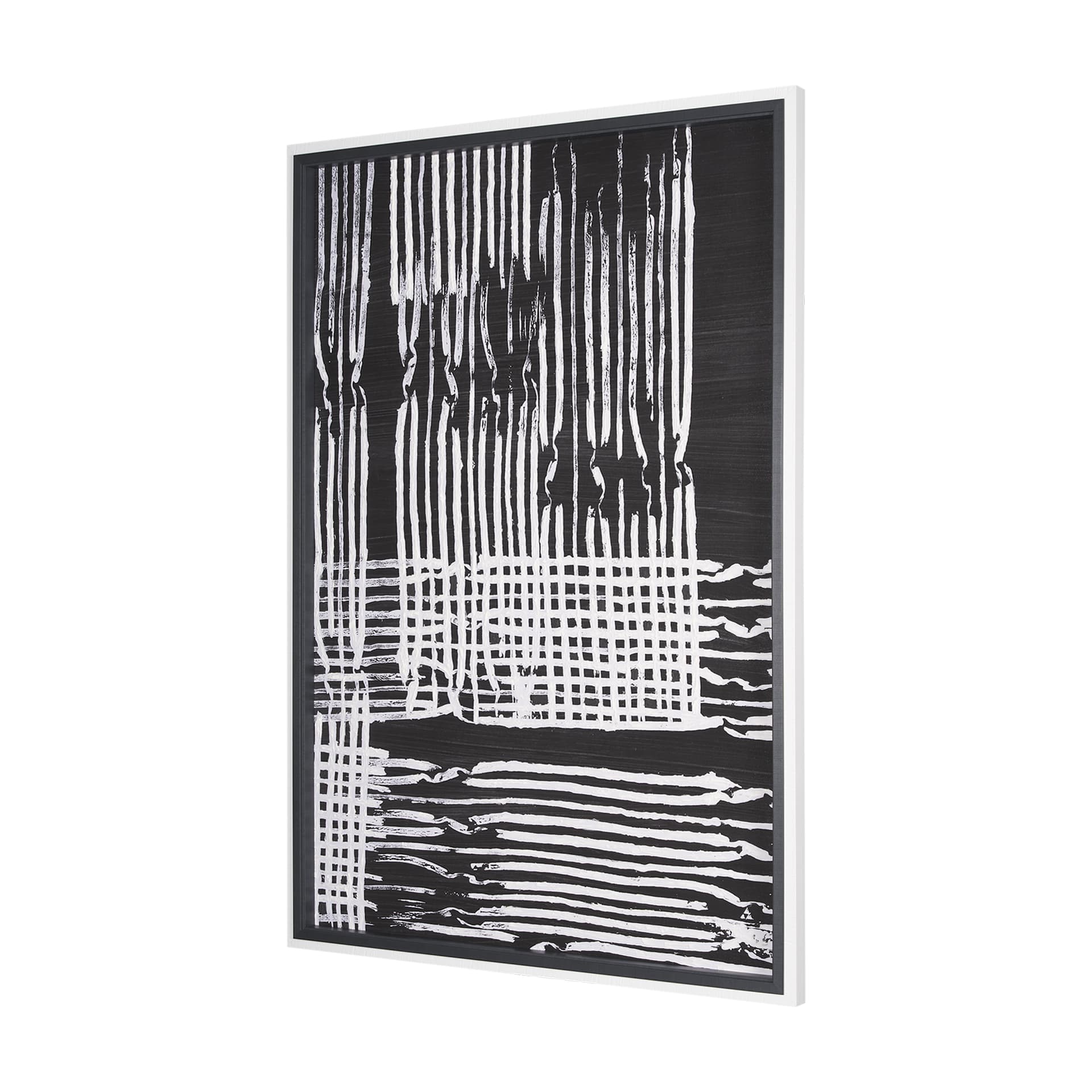 Woven Lines I by Mercana Studio a Hand Embellished Textured Framed Art Print — product photograph