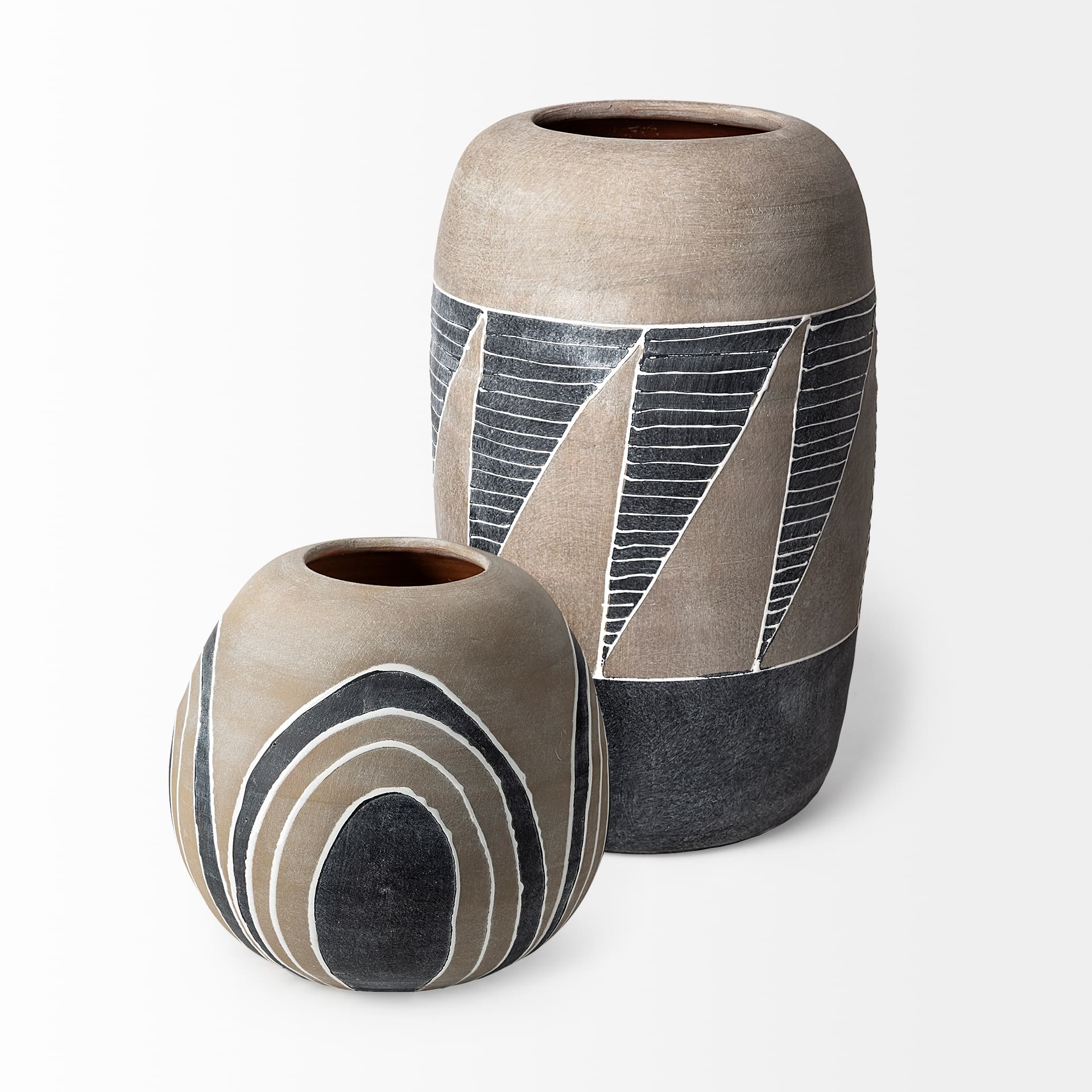 Cove Small Brown/White Ceramic Vase — product photograph