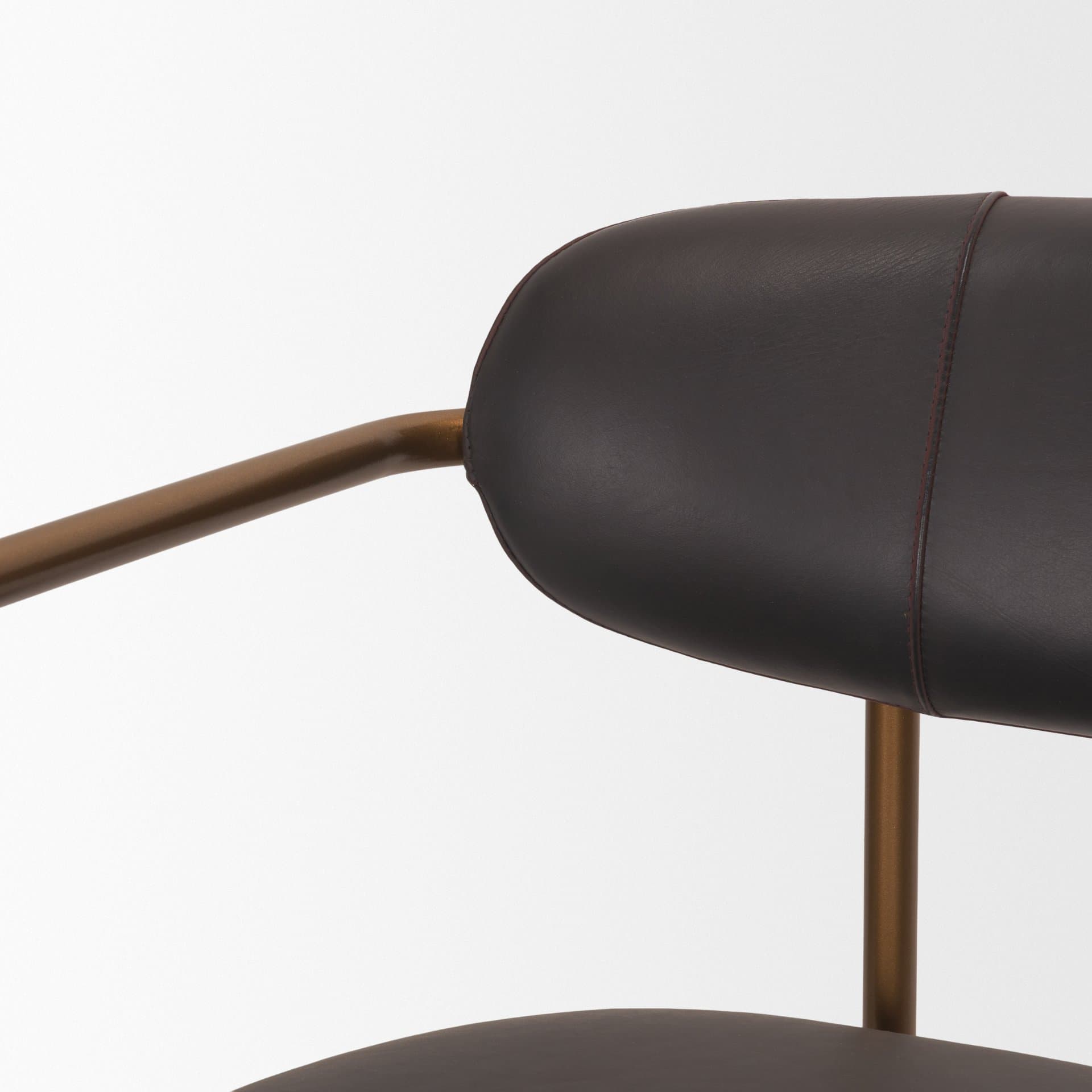 Parker Backless 36.5in Seat Counter Stool | Charcoal Brown Leather — product photograph