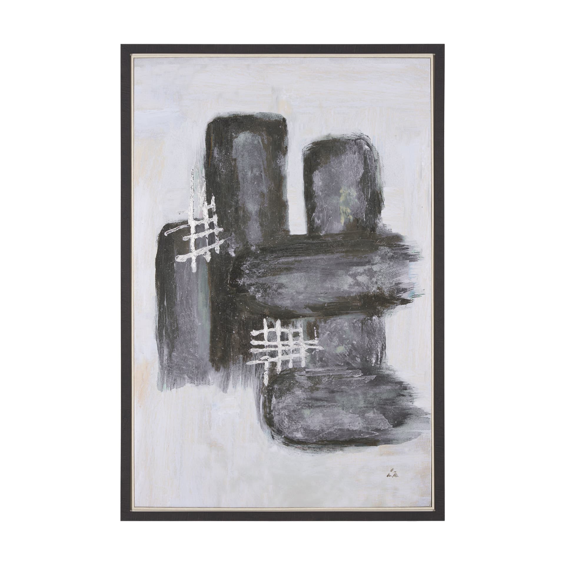 Semblance I by Mercana Studio a Hand Embellished Textured Framed Canvas — product photograph