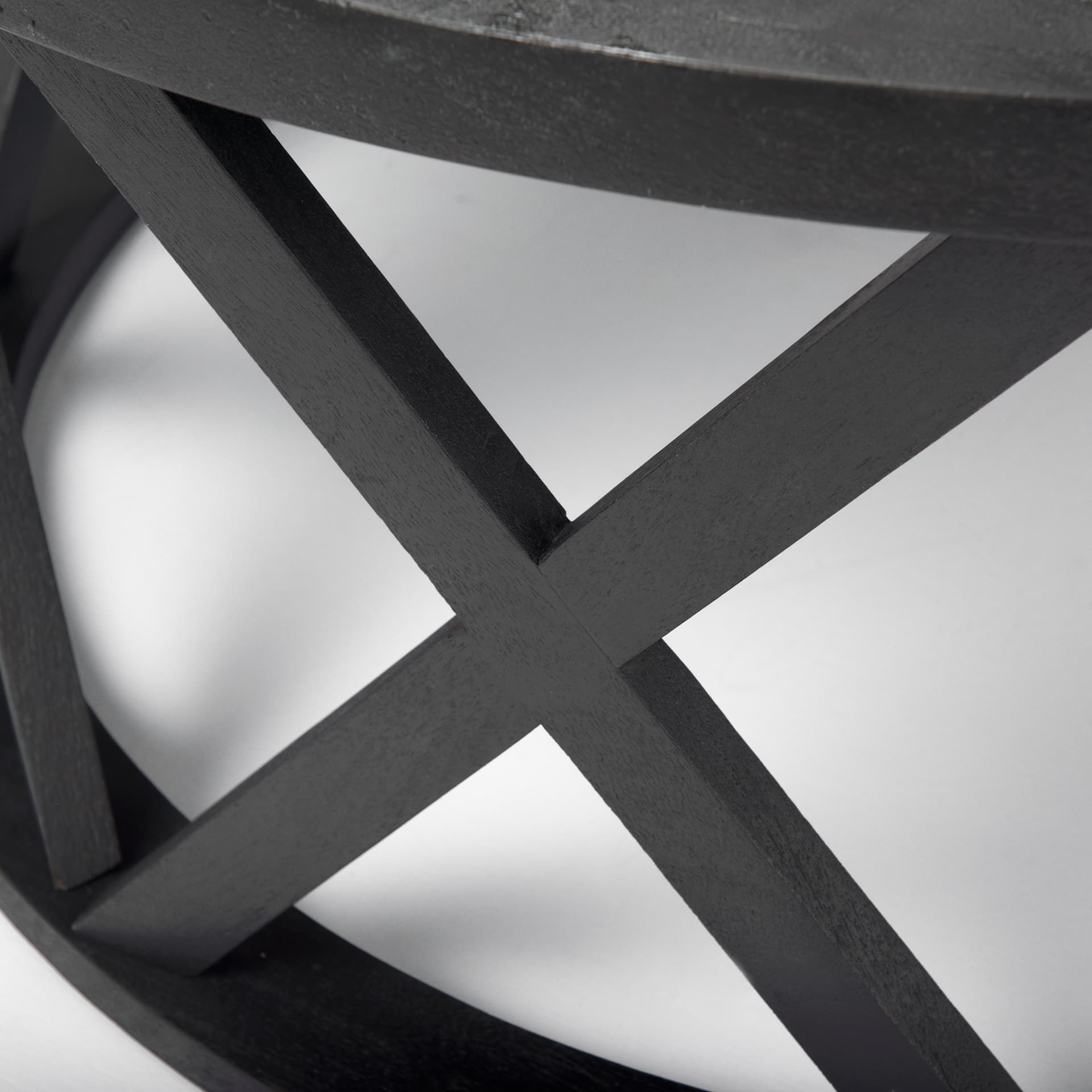 Forsey 28.0L x 45.3W x 18.0H Black Solid Wood Round Coffee Table — product photograph