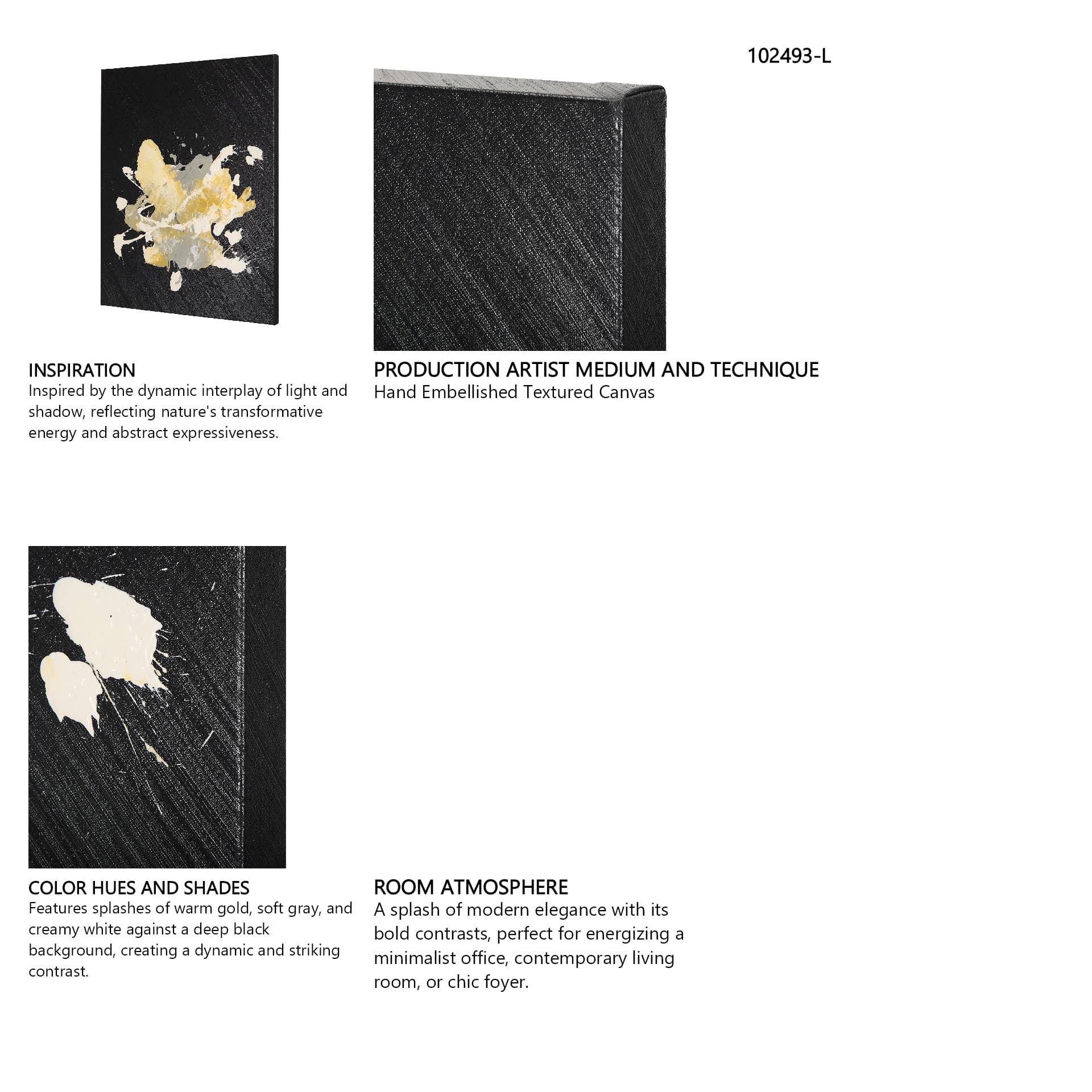 Cosmos I by Mercana Studio a Hand Embellished Textured Canvas — in a styled room