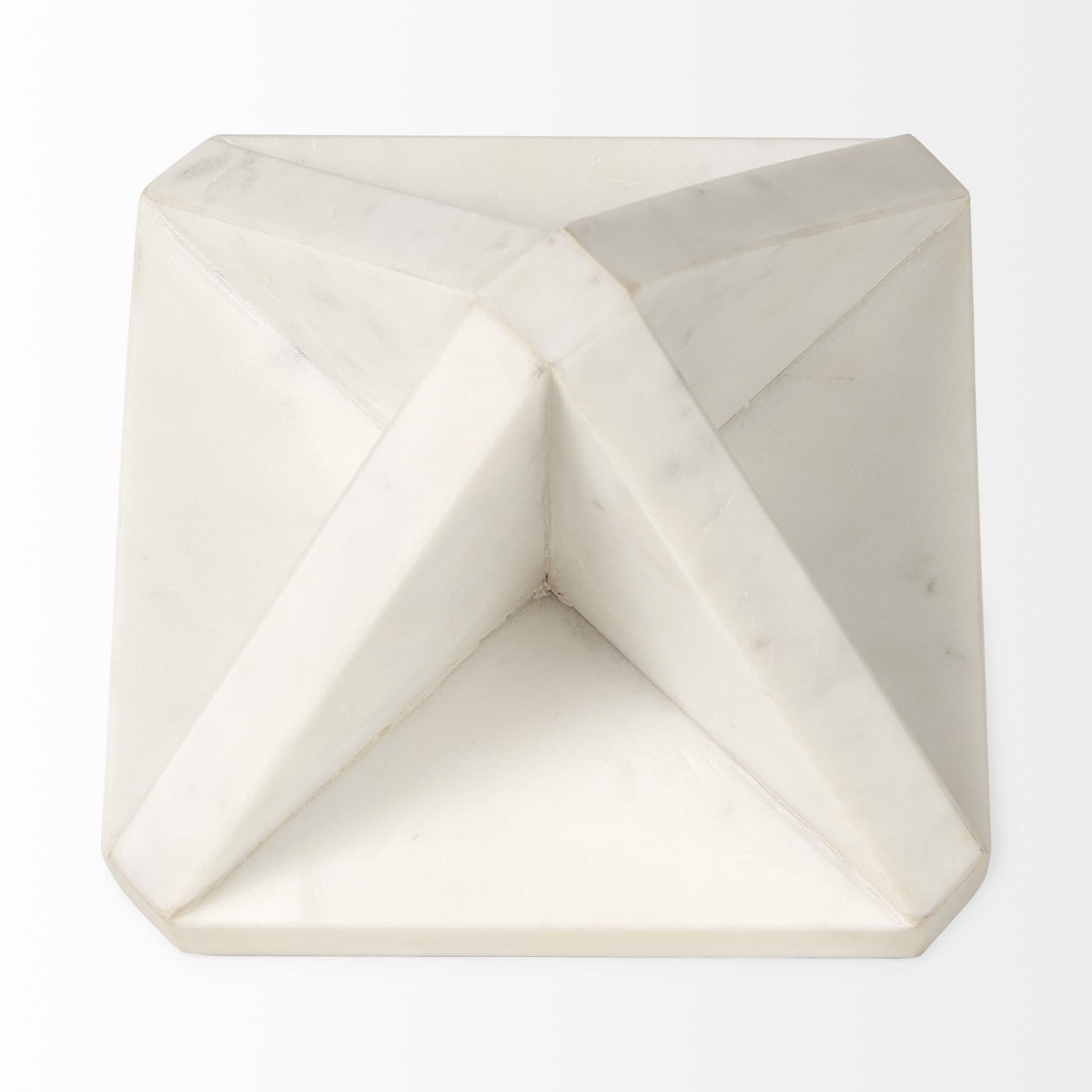 Sophia 5.5 L x 5.5 W x 8.5 H White Marble Decor Stand — product photograph
