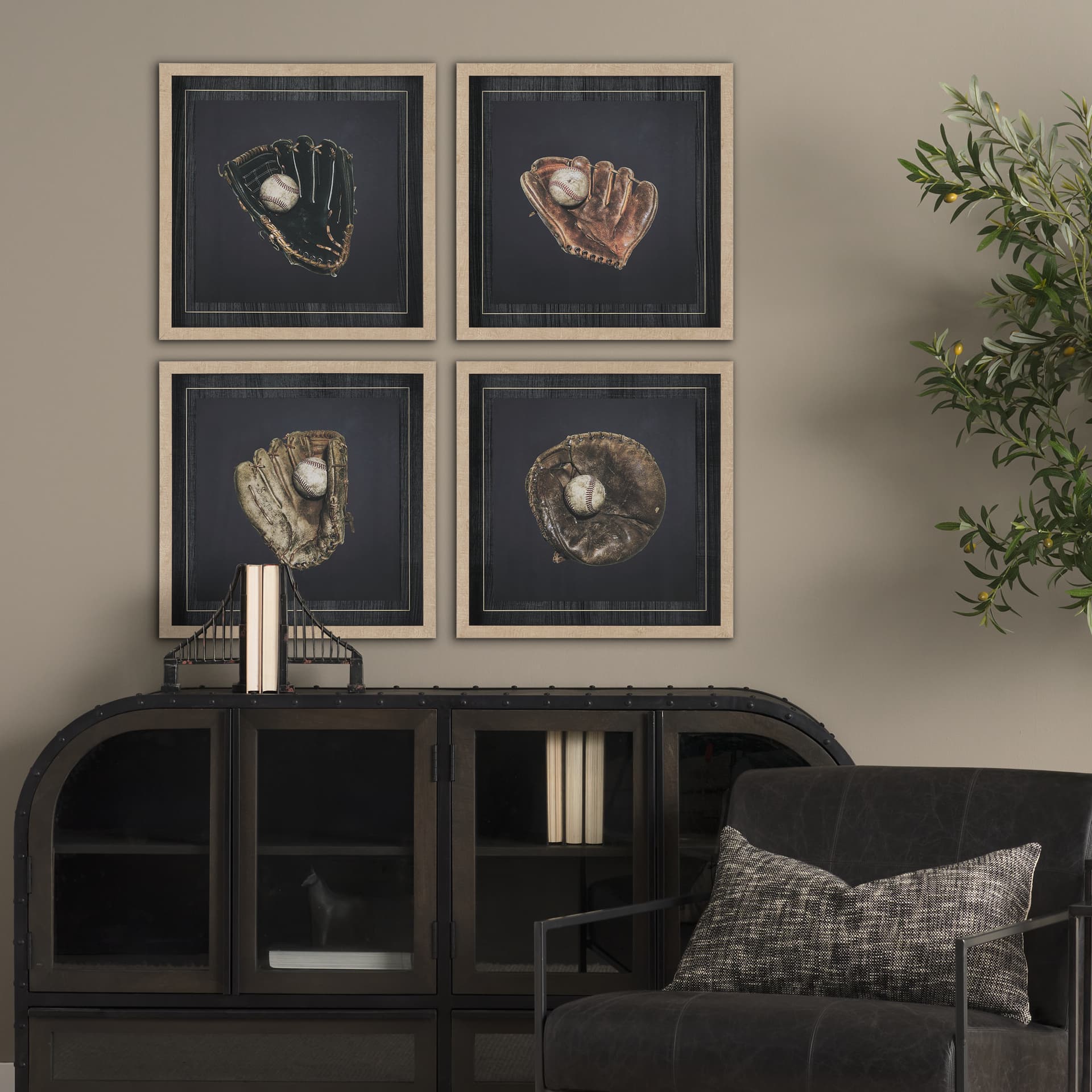 Double Play VII by Mercana Studio Textured Framed Art Print Matted under Glass — in a styled room
