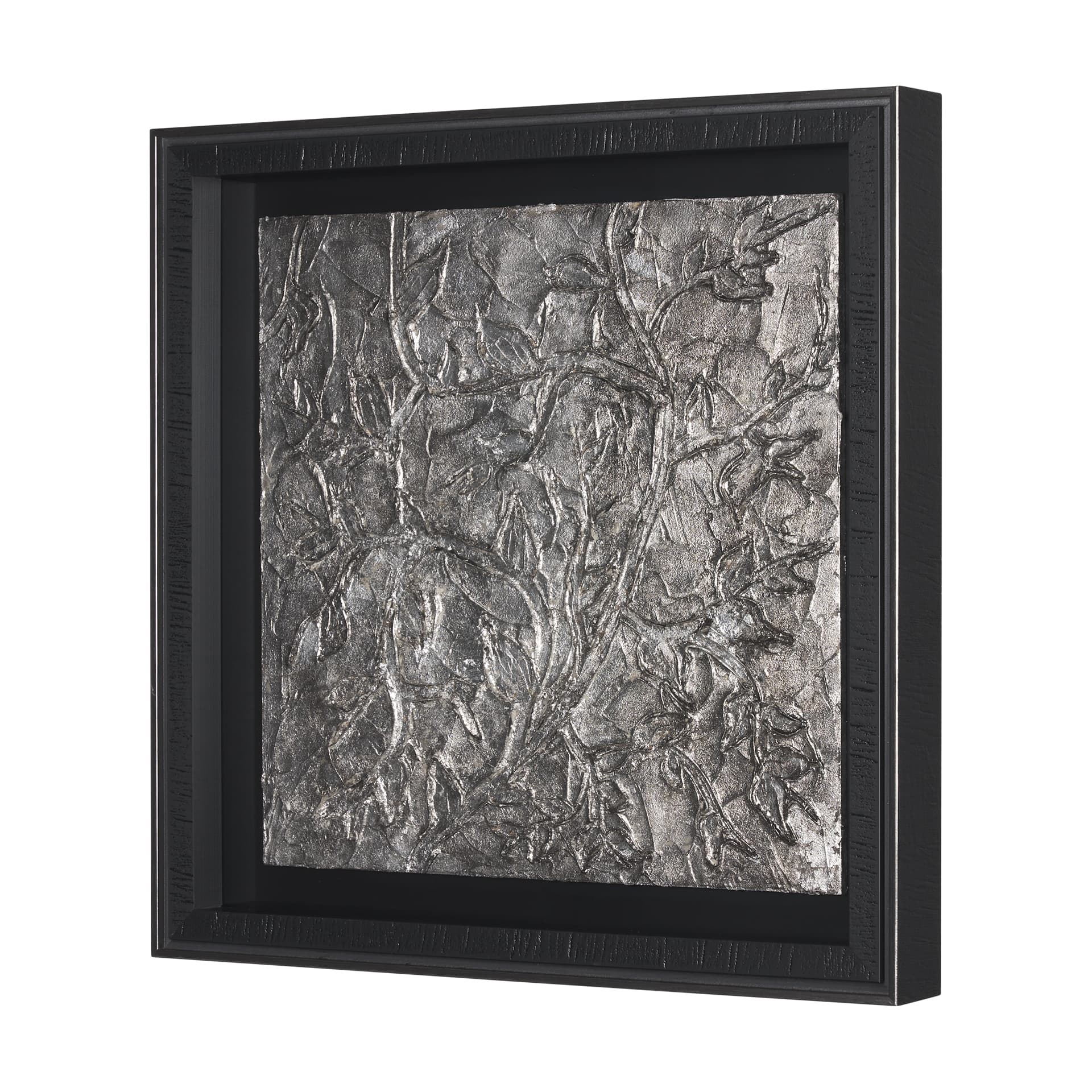 Pewter Leaves III by Morgan McLaren a Framed Art Print Matted under Glass — product photograph