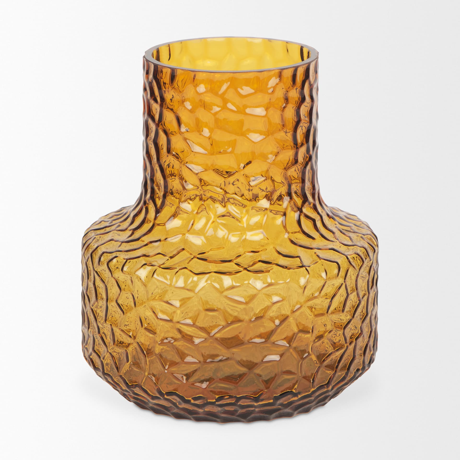 Jolene 7" Amber Waterglass Glass Vase — product photograph