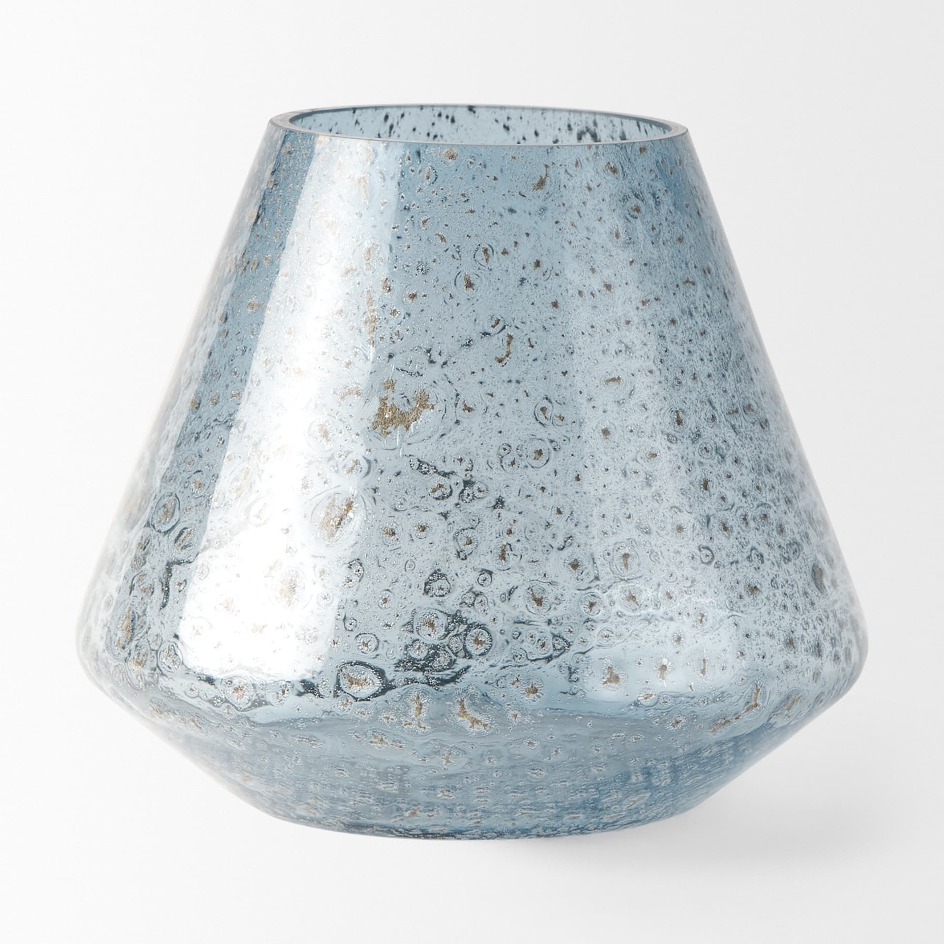 Robyn Short Blue Glass Vase — product photograph