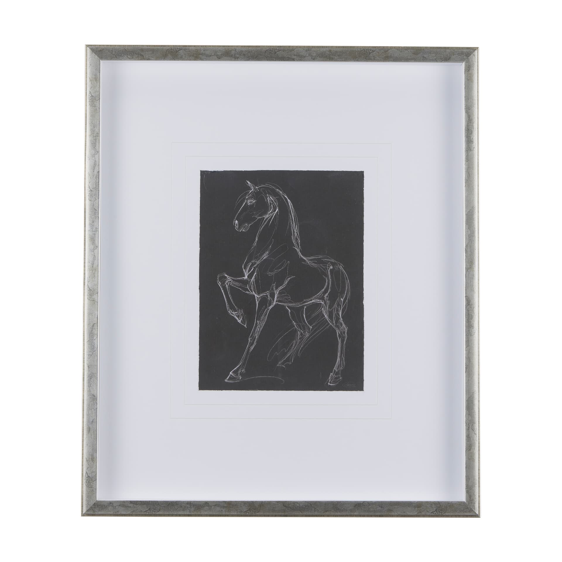 Horse IV by Mercana Studio a Hand Embellished Textured Framed Art Print Matted under Glass — product photograph