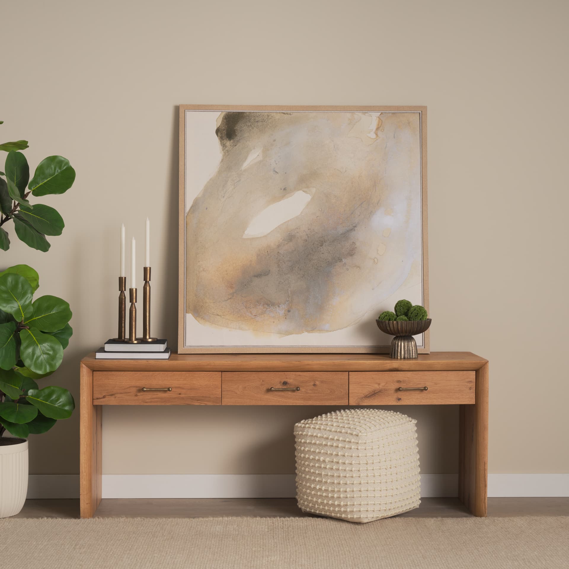 Aura by Ira Havuka Hand-Embellished Textured Framed Canvas Artwork — in a styled room