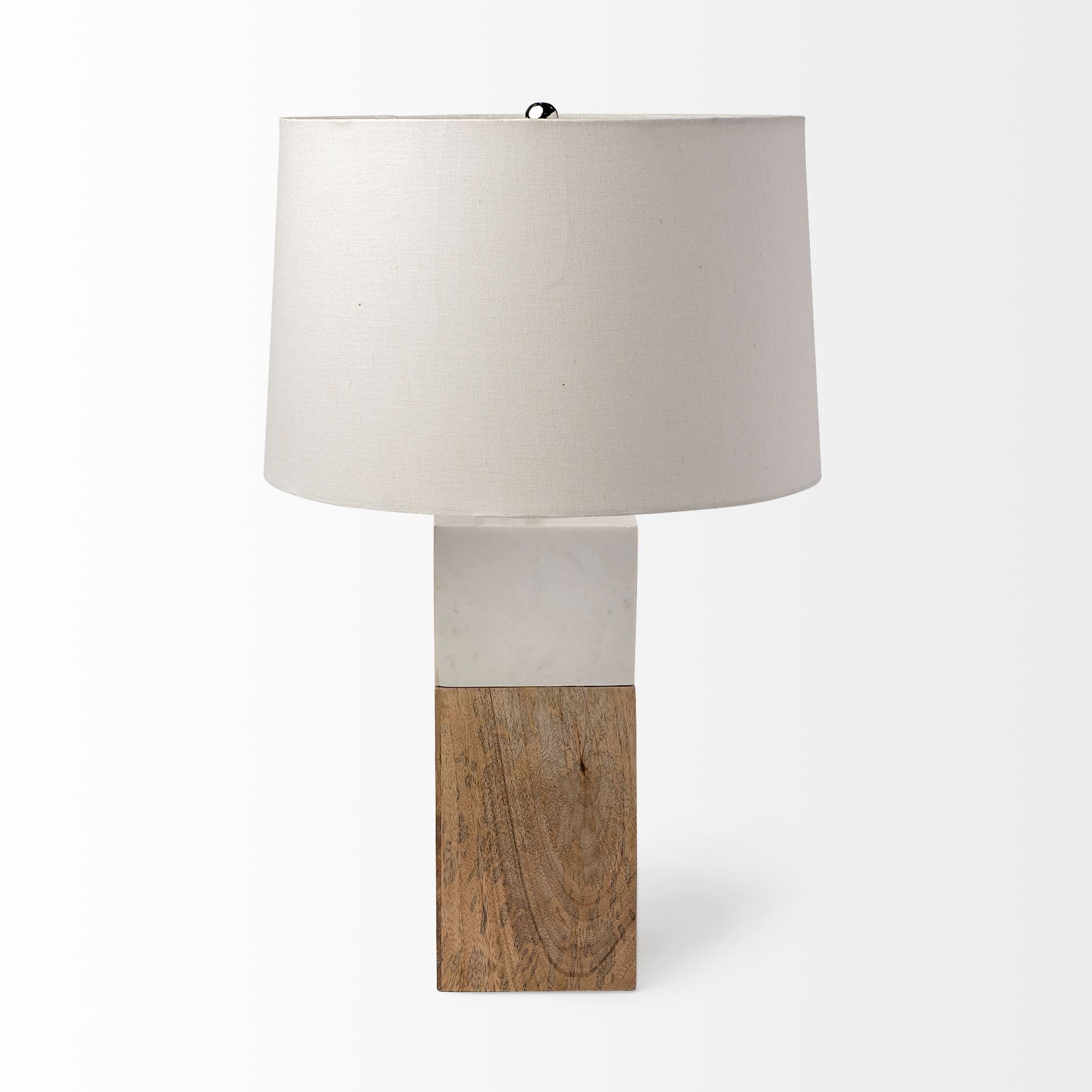 Woodrow (22.3"H) Light Brown Wood w/ White Accent Table Lamp — product photograph