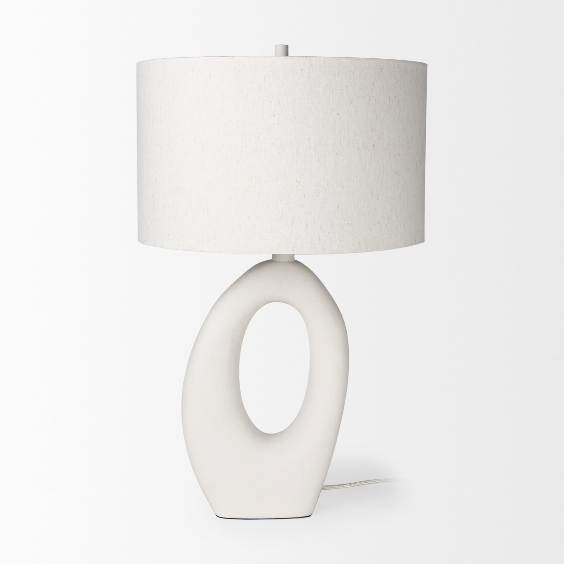 Tao 20.0L x 20.0W x 33.0H Cream Base W/White Shade Table Lamp — product photograph
