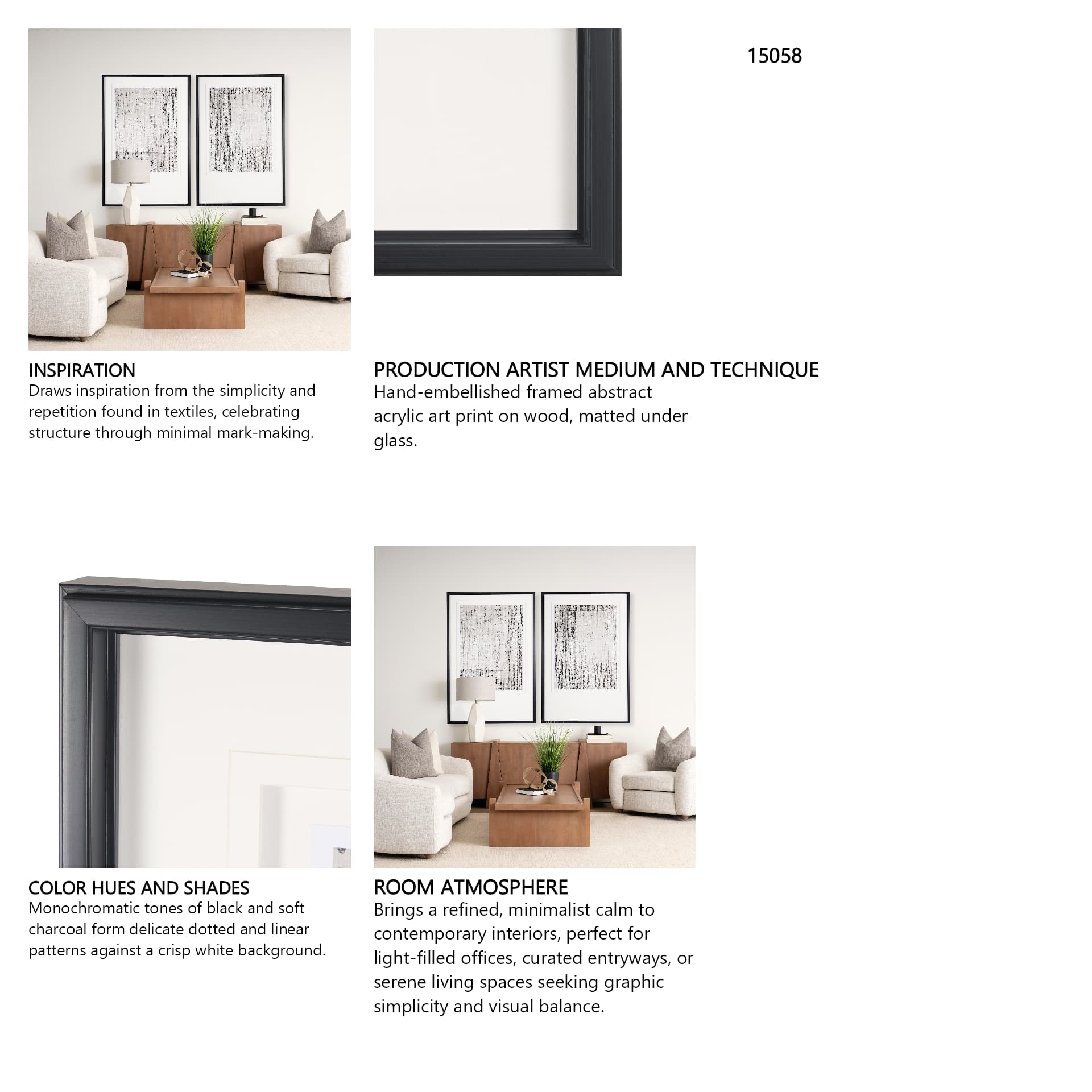 Dot Texture Tan I by Mercana Studio a Hand Embellished Textured Framed Art Print Matted under Glass — in a styled room