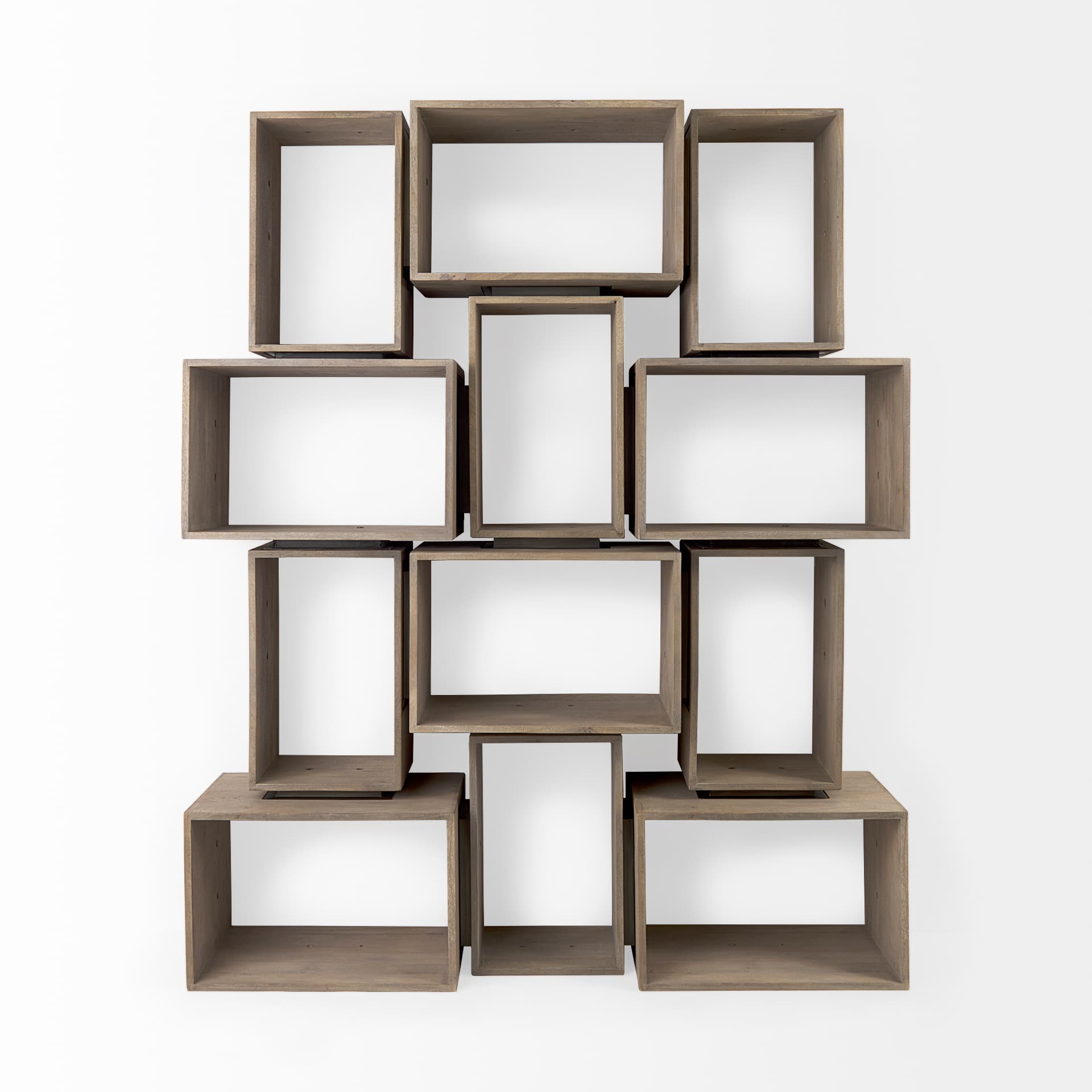 Simul (Set of 2) Light Brown Wood Modular Shelving Unit — product photograph