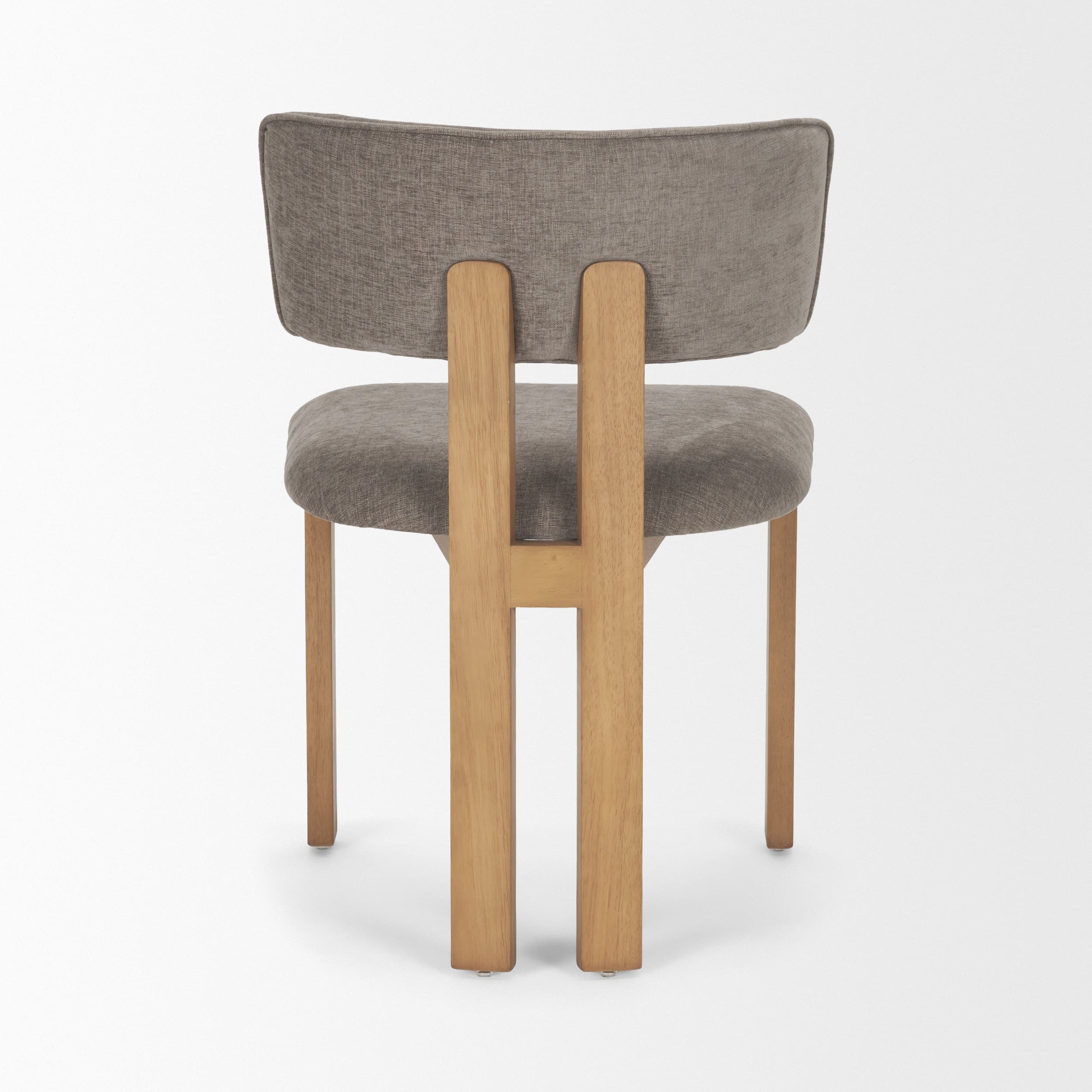 Soho Open Back Dining Side Chair | Gray Chenille w/ Brown Wood — product photograph