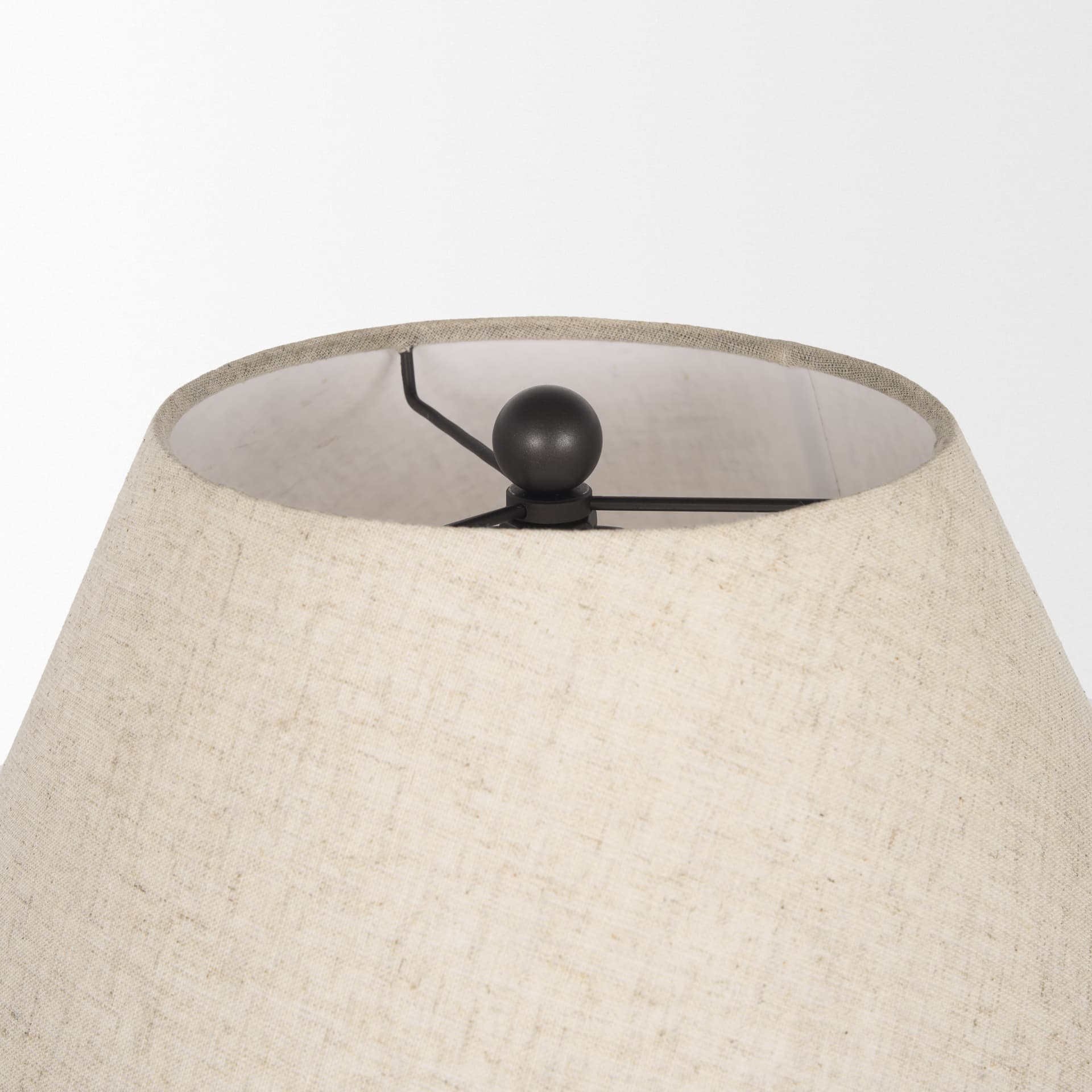 Sadiyah Black Brushed Metal w/ Beige Shade Table Lamp — product photograph
