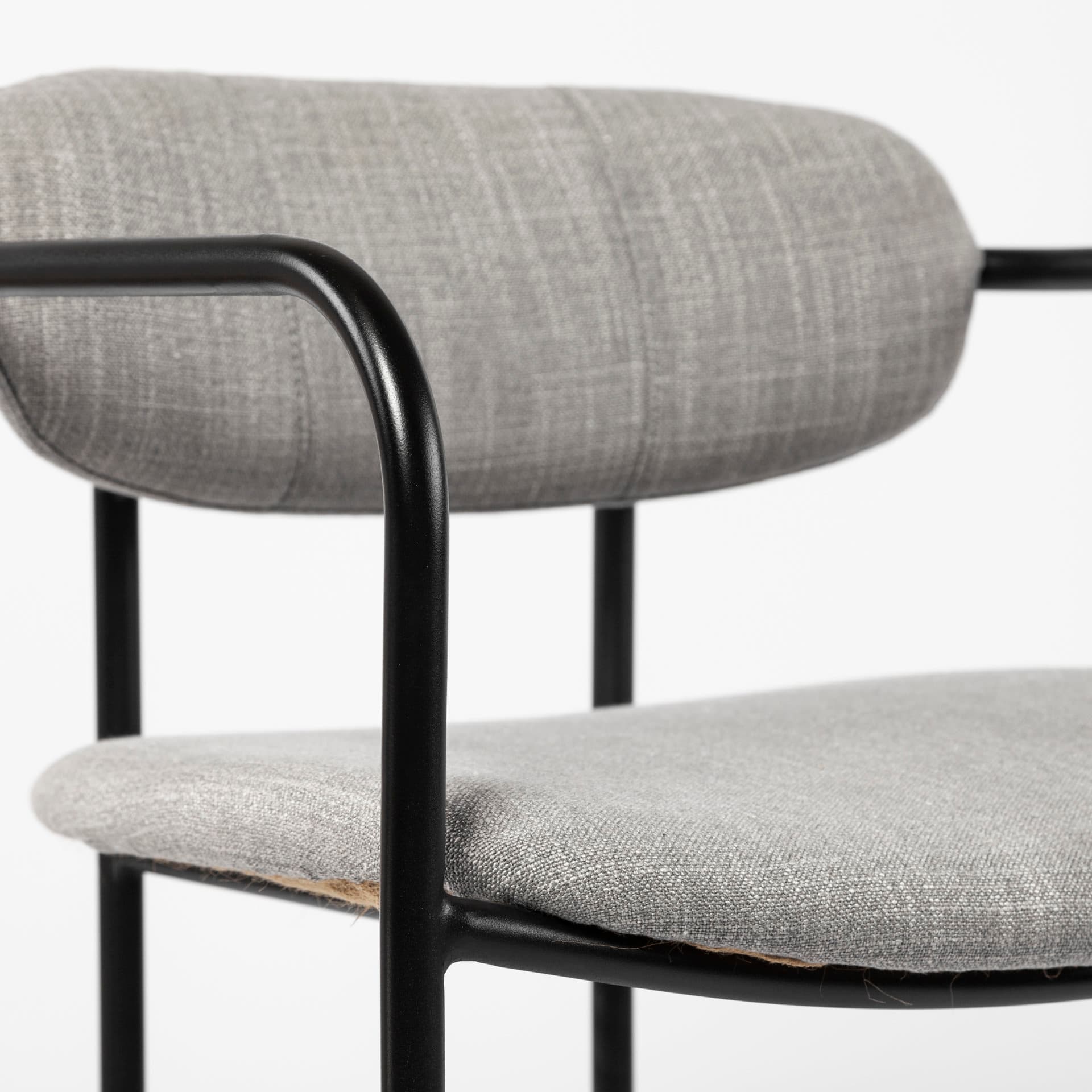 Parker Backless 36in Seat Counter Stool | Gray Fabric w/ Black Metal — product photograph