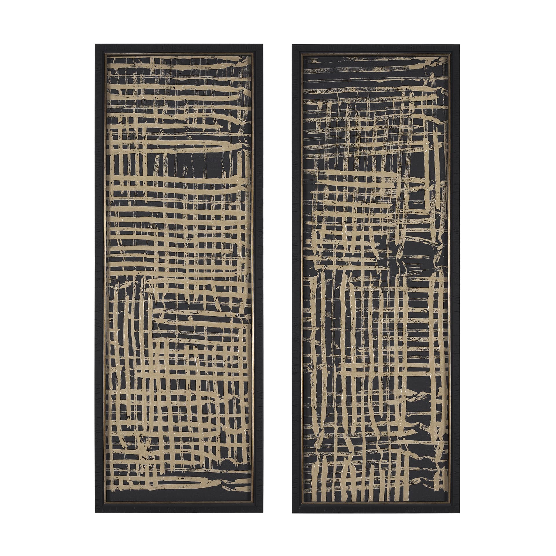 Woven Lines II Tan by Mercana Studio a Hand Embellished Textured Framed Art Print — product photograph