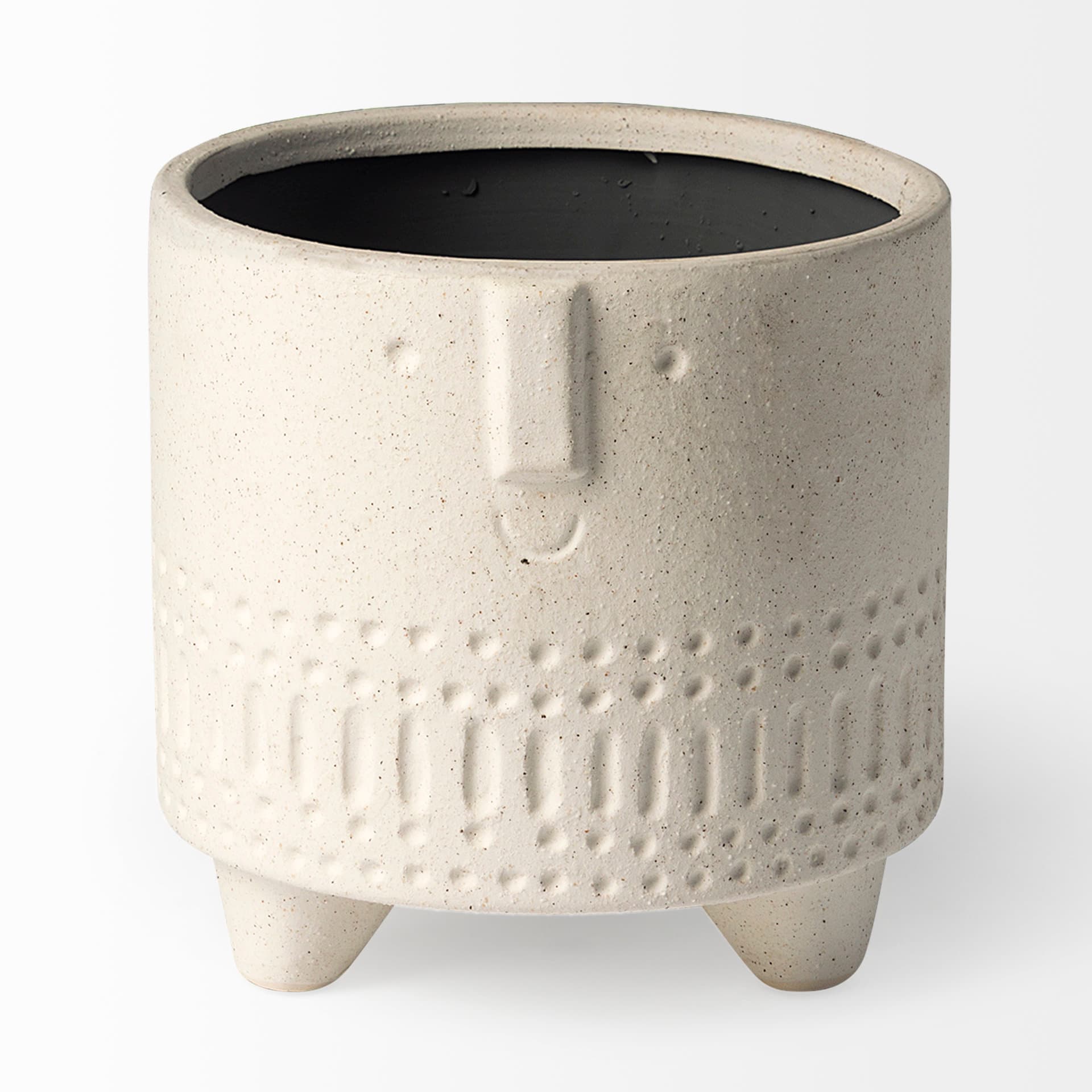 Jacob I Short White Ceramic Smiling Face Vase — product photograph