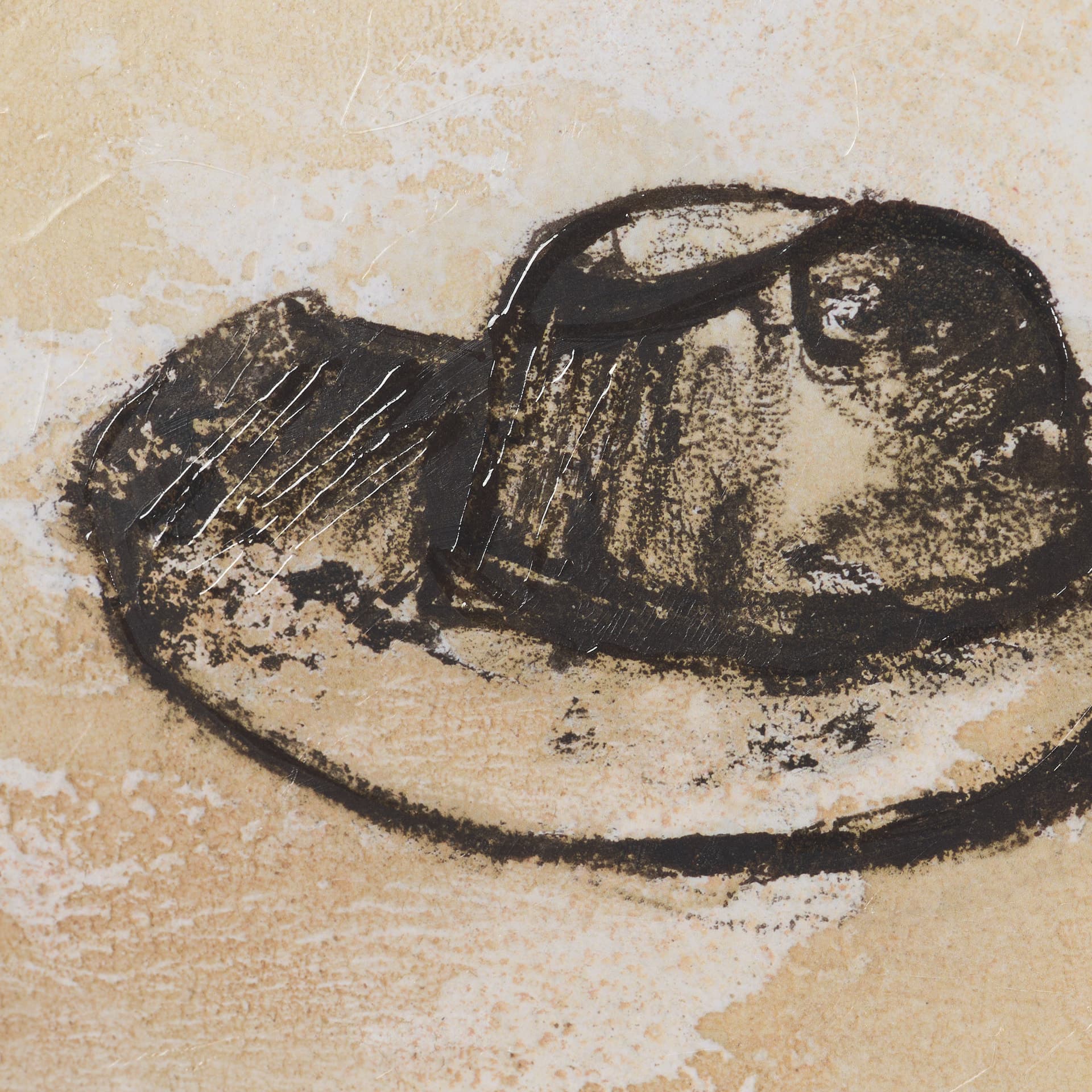Cowboy by Mercana Studio Hand-Embellished Textured Framed Artwork Matted under Glass — product photograph