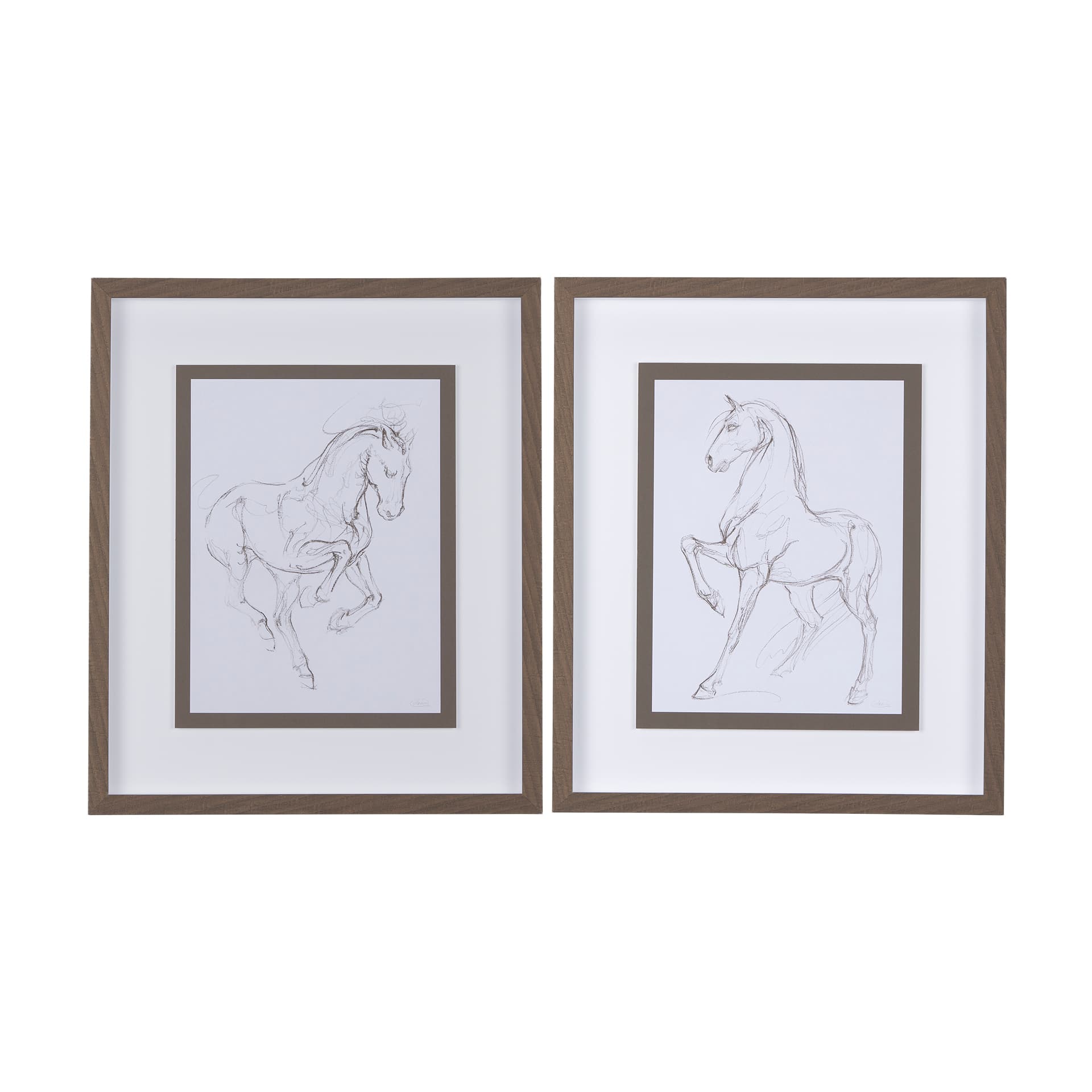 Horse II by Mercana Studio a Hand Embellished Textured Framed Art Print Matted under Glass — product photograph