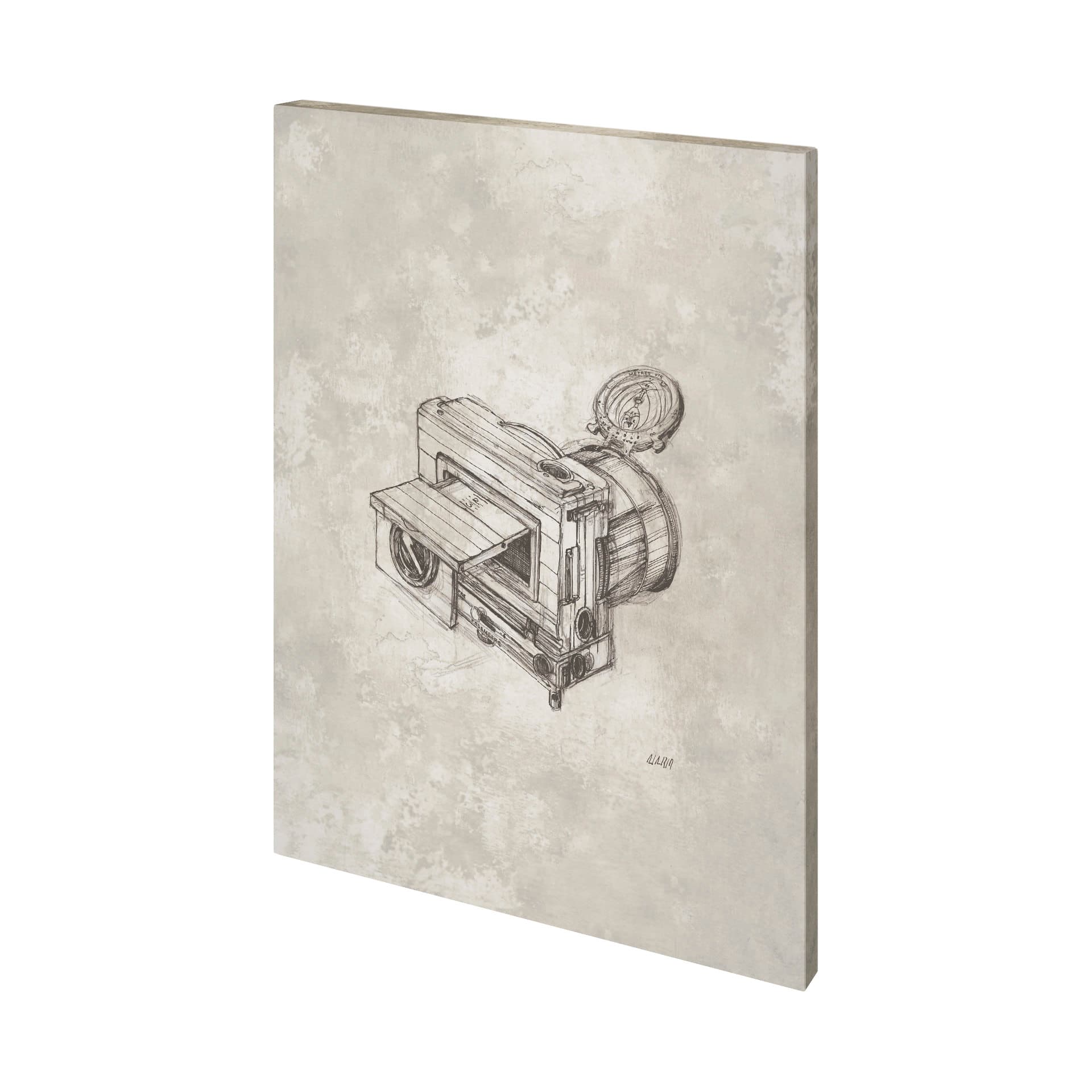 Compass Camera Bronze II by Mercana Studio a Hand Embellished Textured Canvas — product photograph