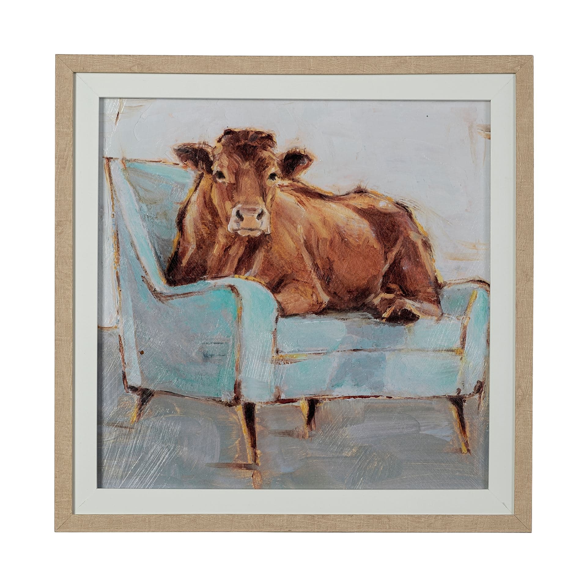 Moo-ving In IV by Ethan Harper a Hand Embellished Textured Framed Art Print Matted under Glass — product photograph