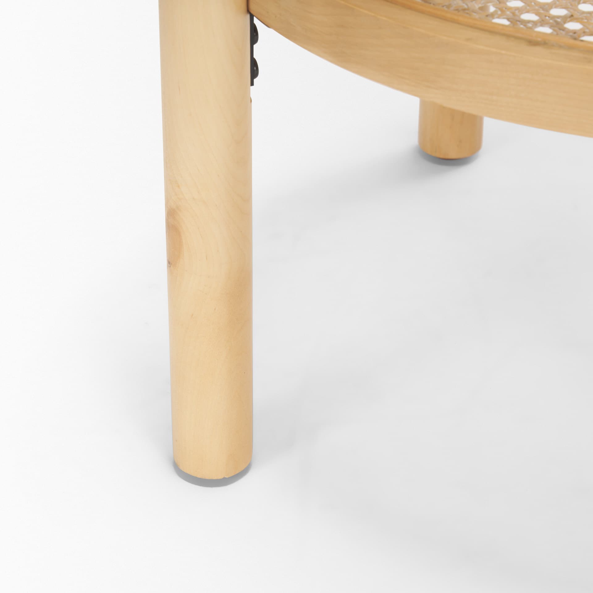 Weslyn Solid Light Brown Wood and Glass Top w/ Cane Side Table — product photograph
