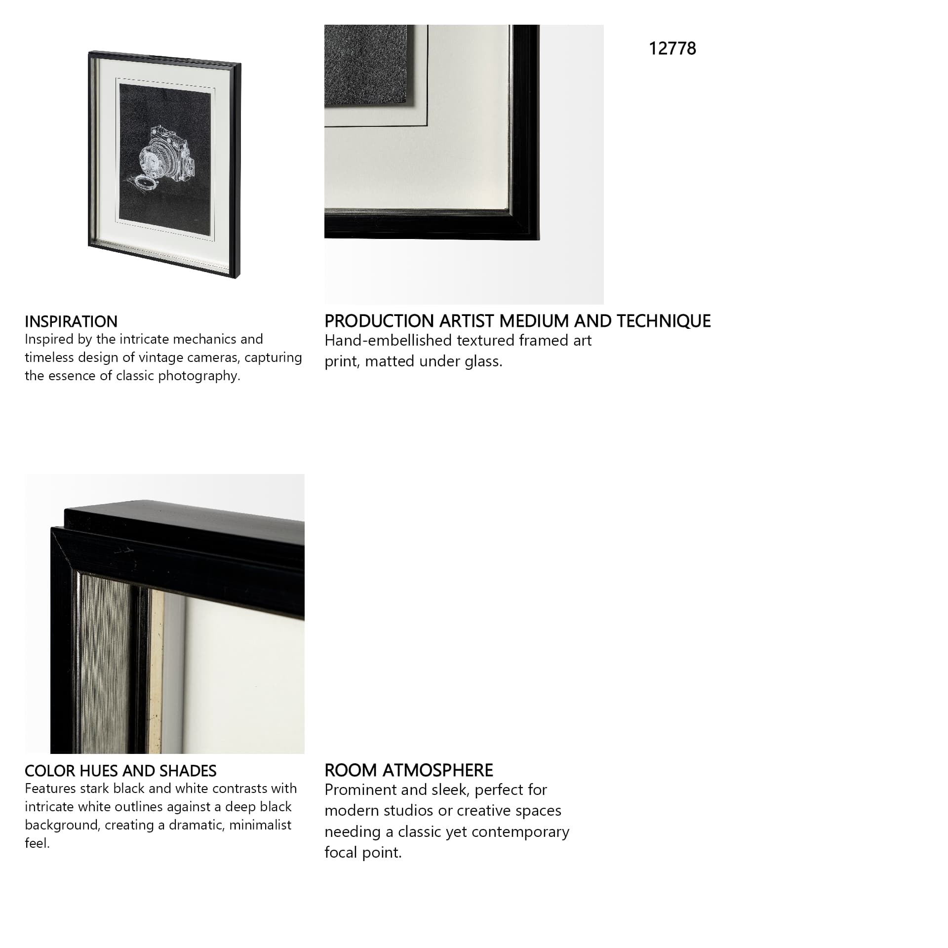 Compass Camera I by Alarm a Hand Embellished Textured Framed Art Print Matted under Glass — in a styled room
