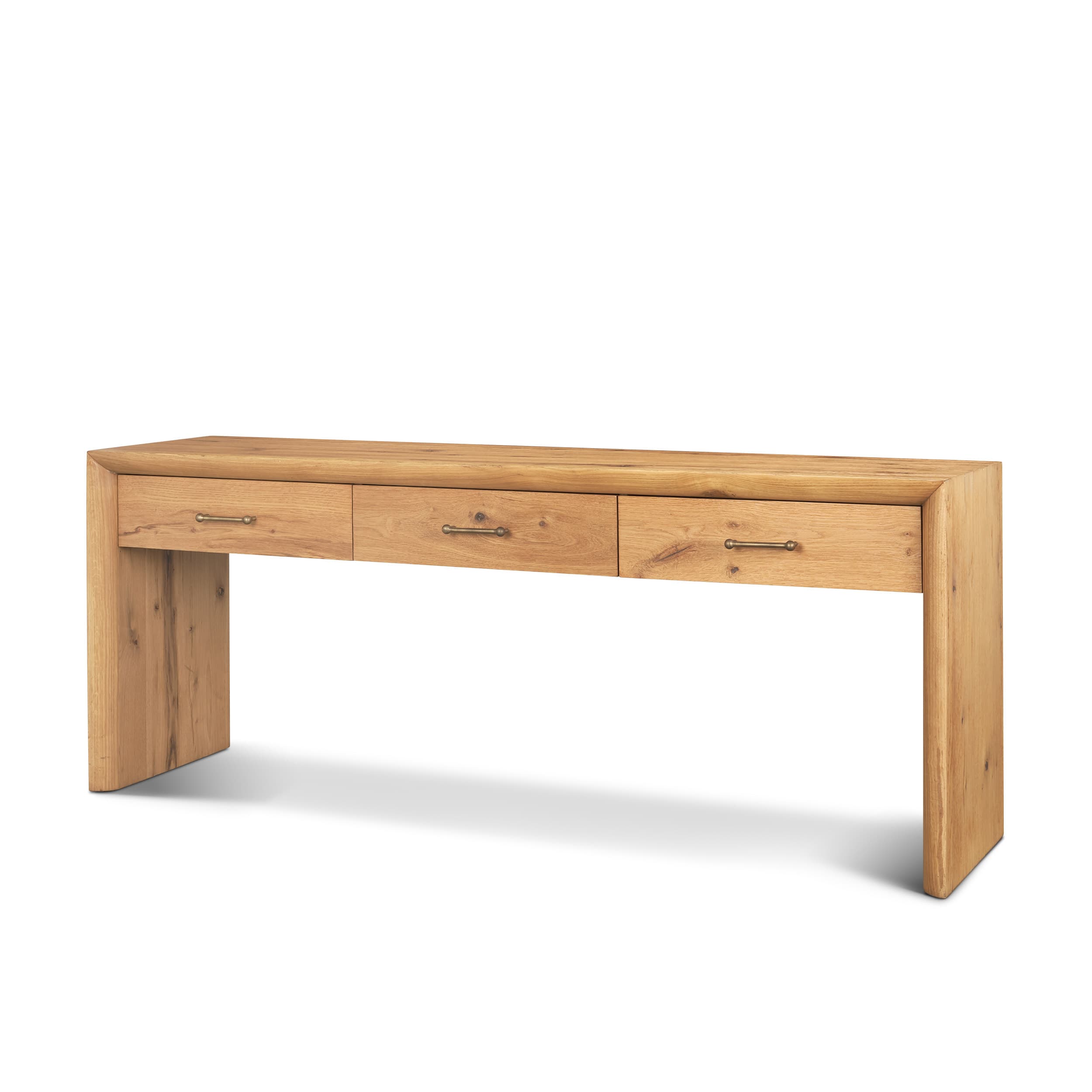 Belford 72" Light Brown Oak Wood Console Table — product photograph