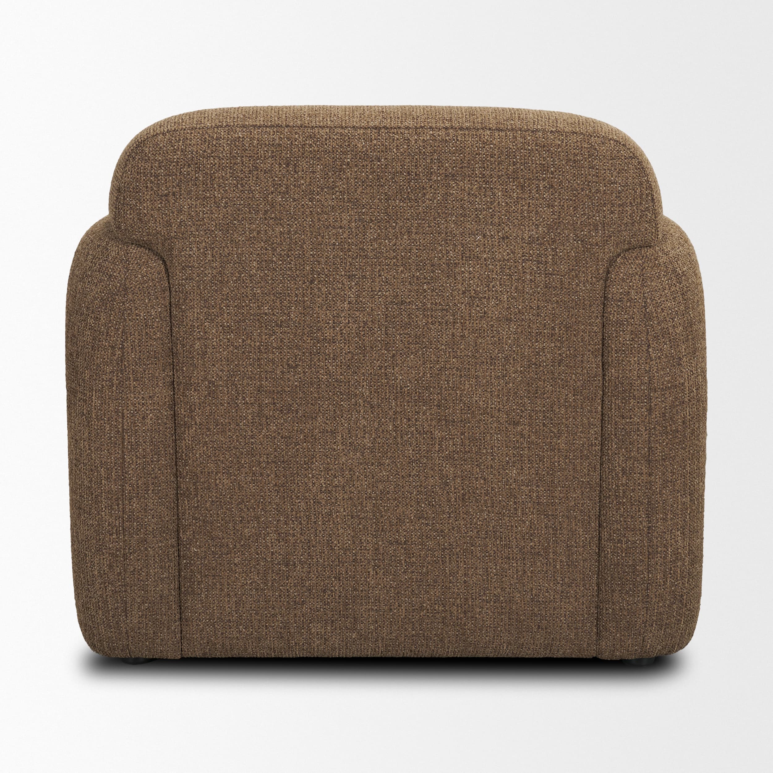 Saga Textured Brown Plush Fabric Upholstered Chair — product photograph