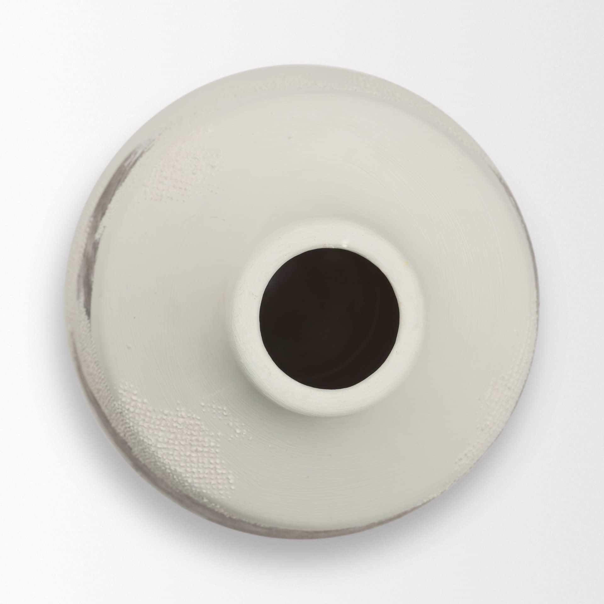 Velo 11.8H White w/Green Hand-Painted Terracotta Decorative Vase — product photograph