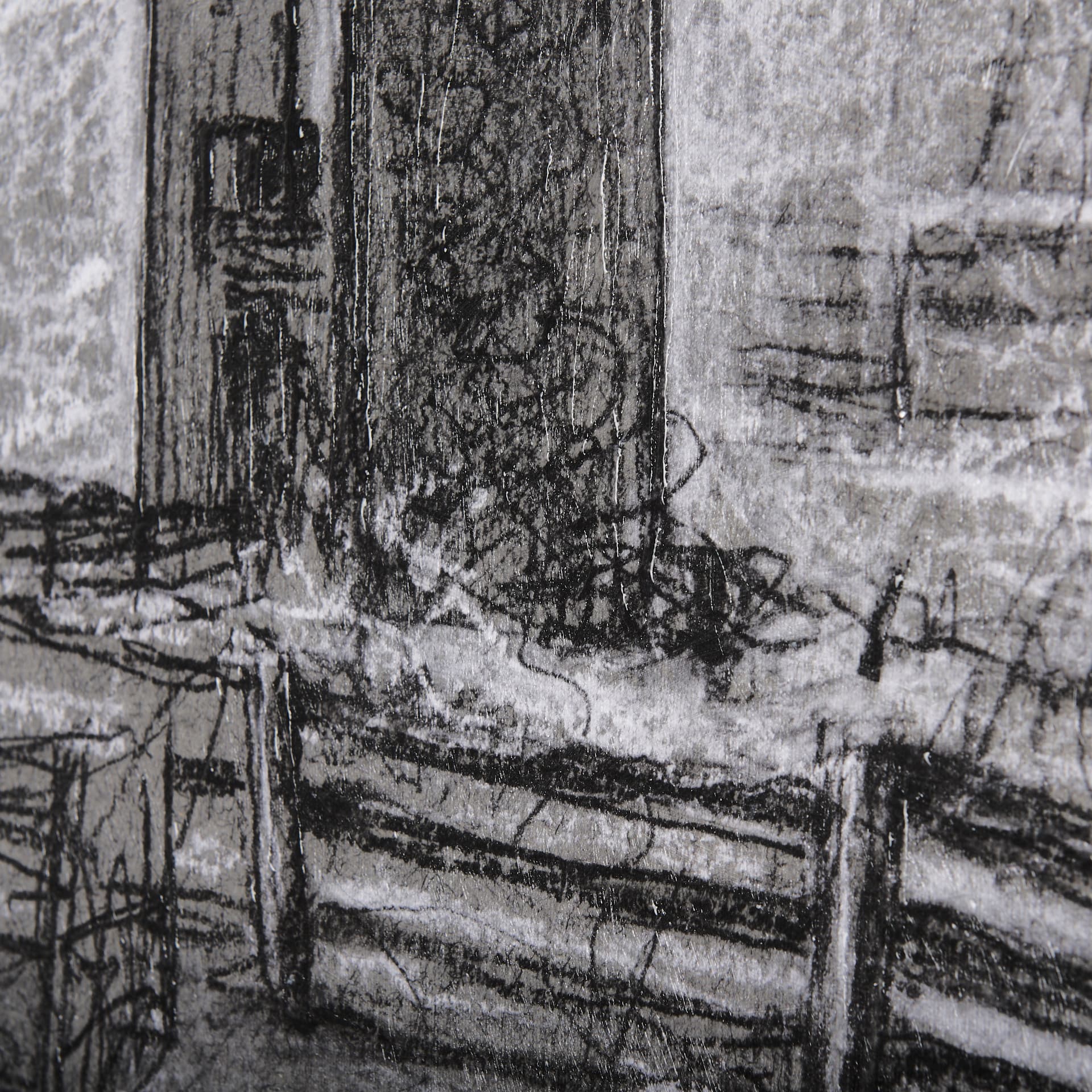 Farm view sketch II by Mercana Studio a Hand Embellished Textured Canvas — product photograph