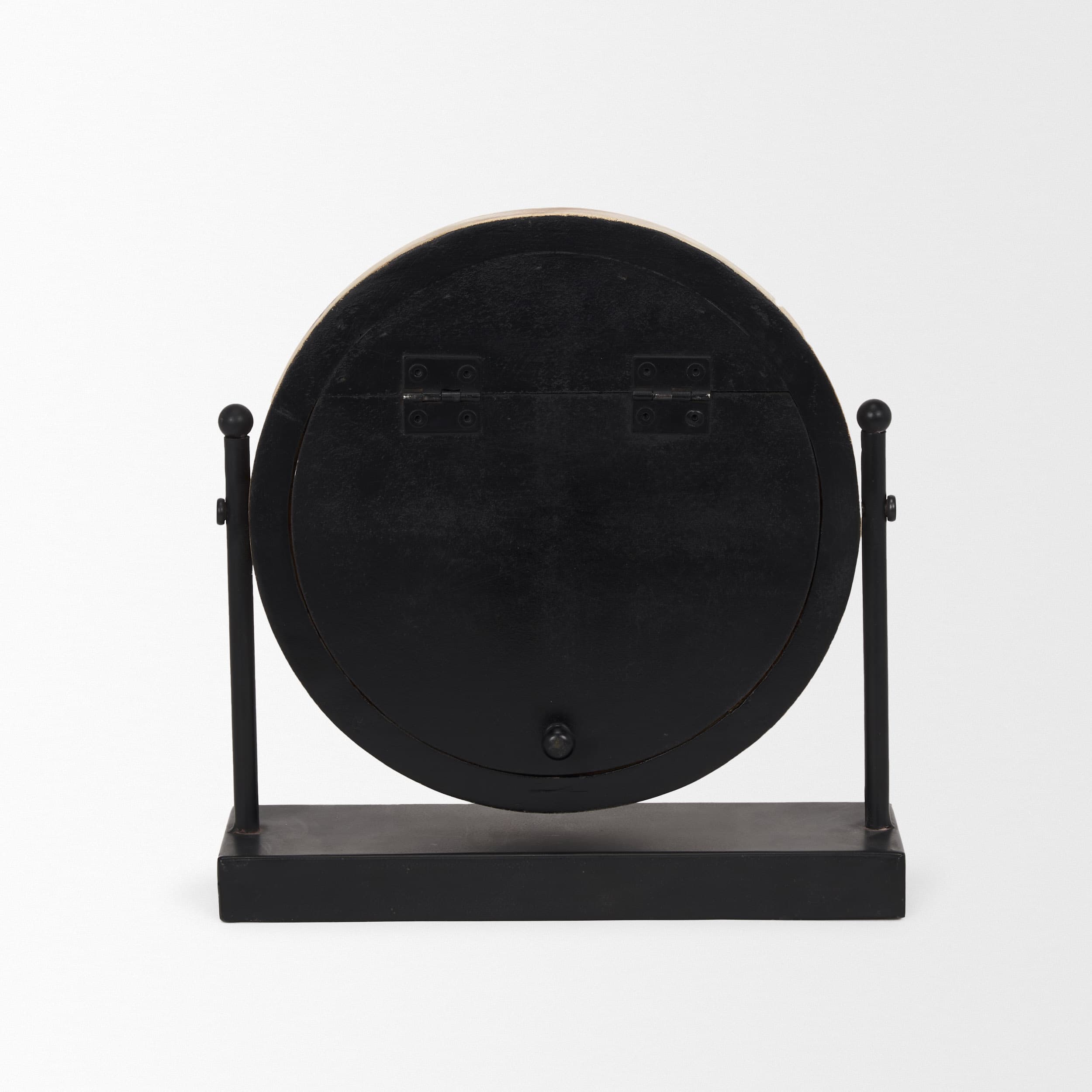 Raja Matte Black Metal w/ Wood Table Clock — product photograph