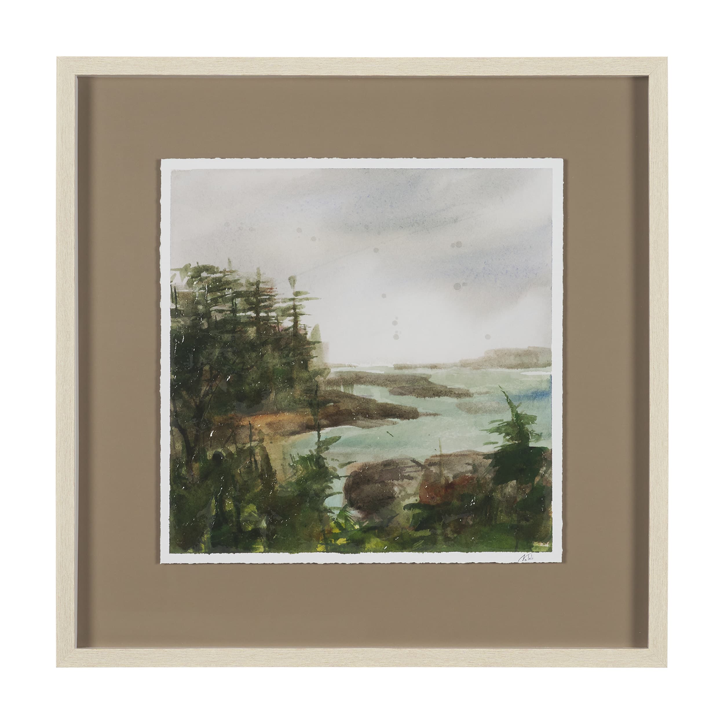 Shoreline Beauty IV by Mercana Studio Hand Embelished Framed Artwork Matted under Glass — product photograph