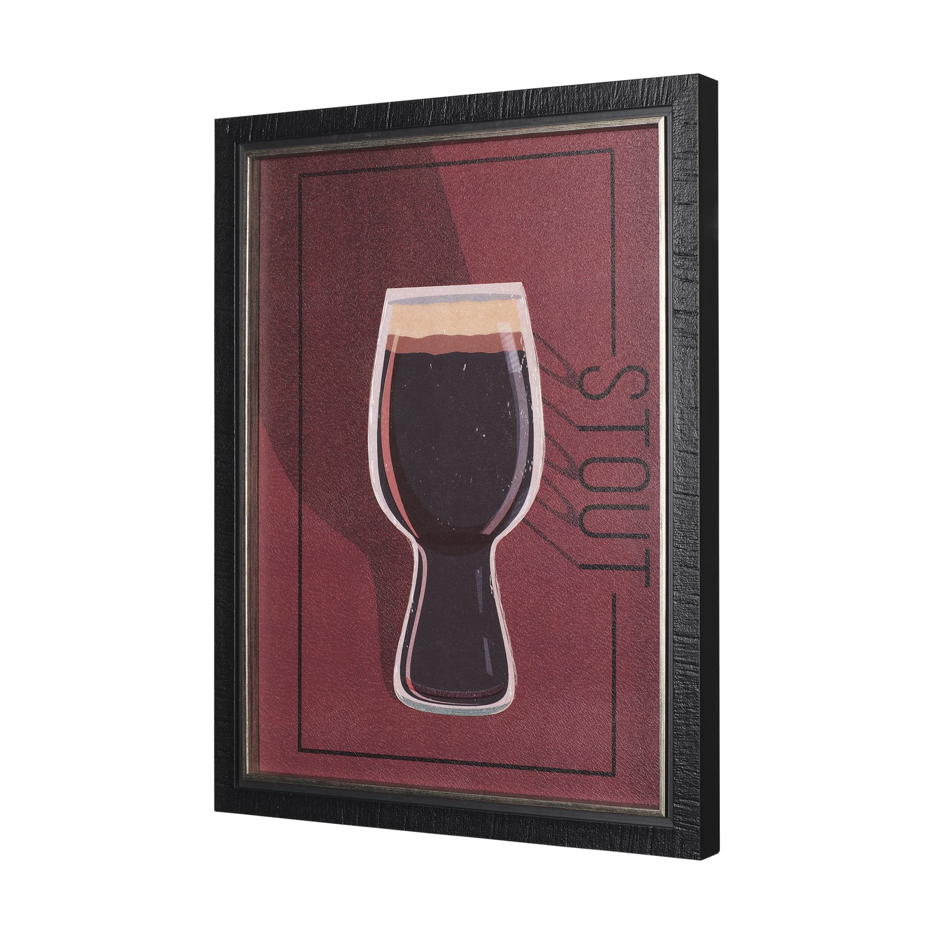 Beer Poster Stout by Mercana Studio a Hand Embellished Textured Framed Art Print — product photograph